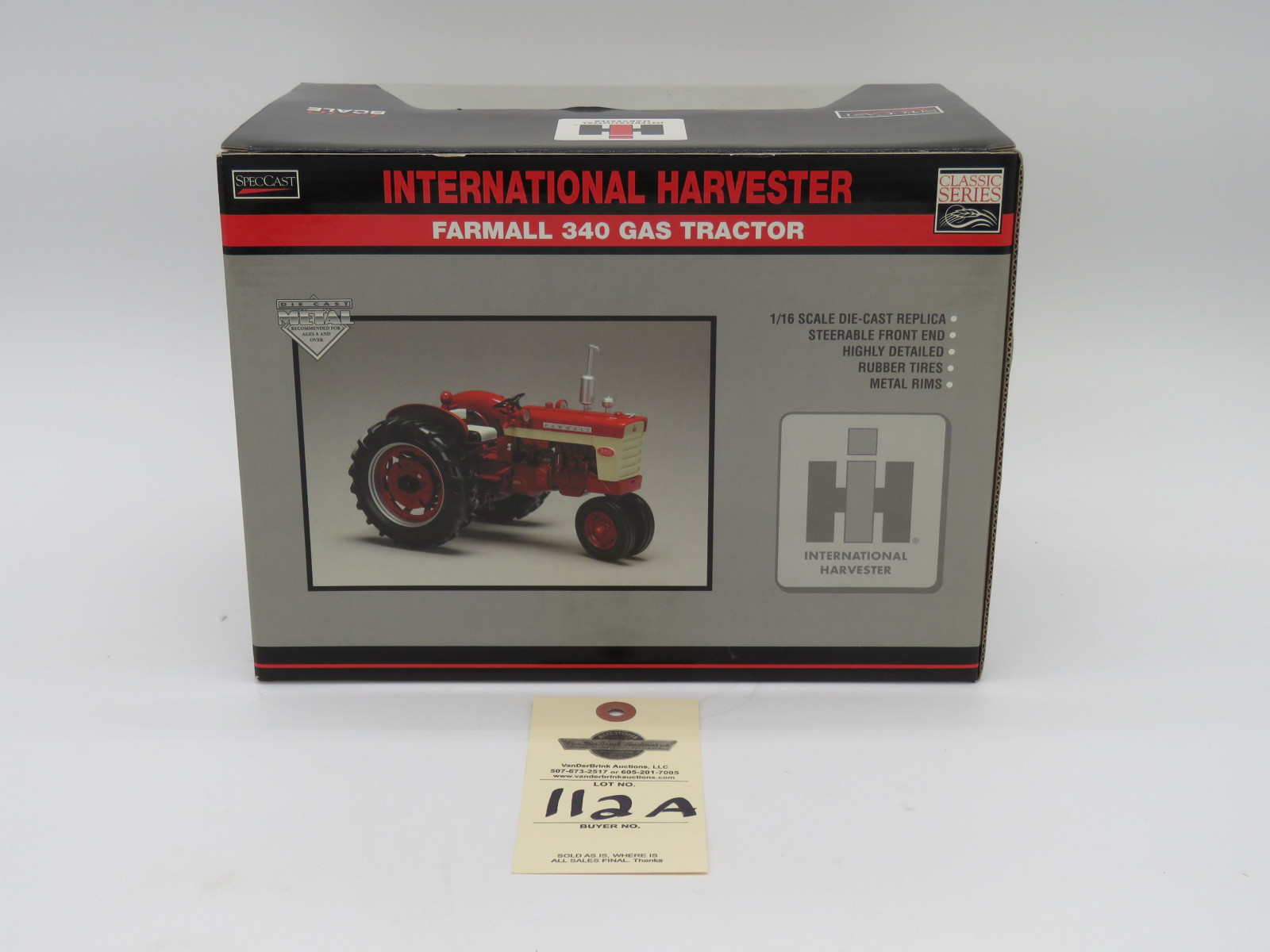 SPECCAST ERTL IH 340 GAS NARROW FRONT TRACTOR HIGHLY DETAILED CLASSIC SERIES 1/16 SCALE - Image 4