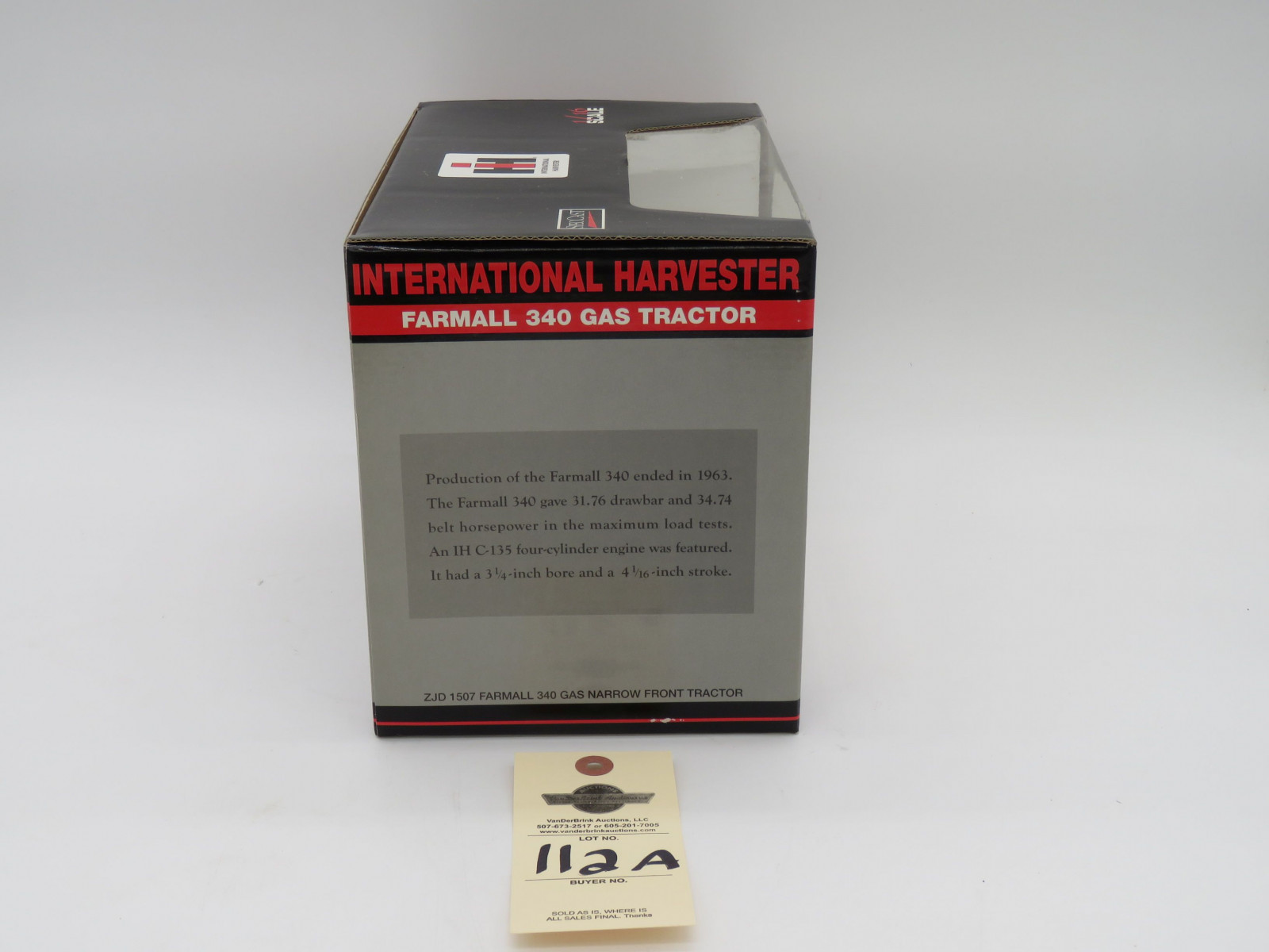 SPECCAST ERTL IH 340 GAS NARROW FRONT TRACTOR HIGHLY DETAILED CLASSIC SERIES 1/16 SCALE - Image 5