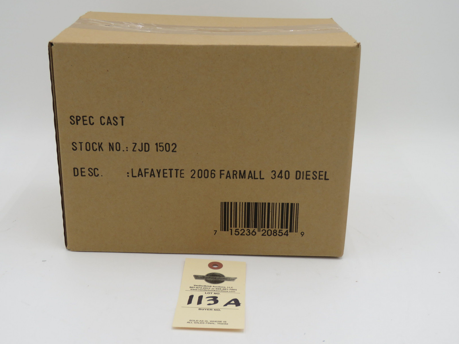 NIB NEVER OPENED ORIGINAL BOX SPEC CAST LAFAYETTE 2006 FARMALL 340 DIESEL  DAMAGE TO BOX - Image 1