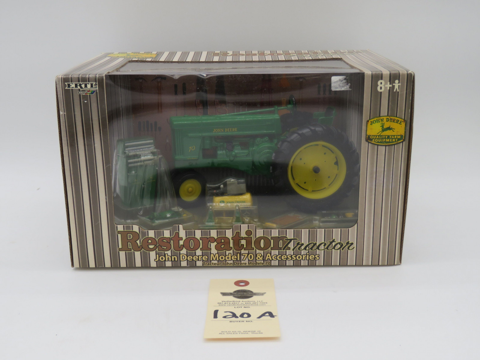 RESTORATION TRACTOR JOHN DEERE MODEL 70 & ACCESSORIES NIB  1/16TH SCALE - Image 1