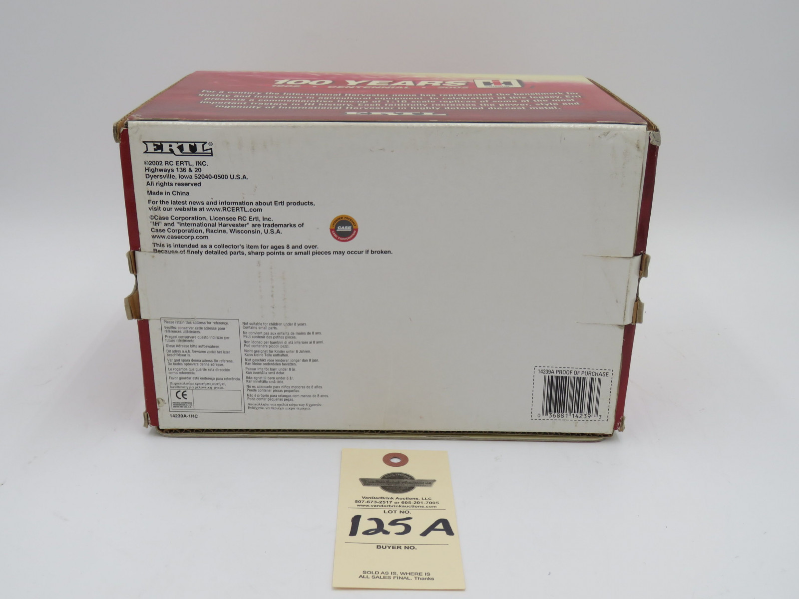 ERTL CENTENNIAL EDITION FARMALL M 1,000,000TH NIB (LP) ERTL 1:16 SCALE  1902 CENTENNIAL 2002 - Image 7