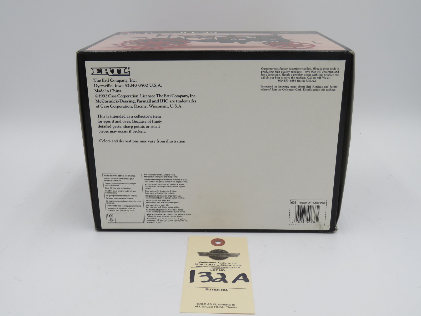 1992 ERTL PRECISION SERIES THE FARMALL F-20 AUTHENTIC DIE CAST METAL REPLICA 1/16 SCALE NIB - Image 6