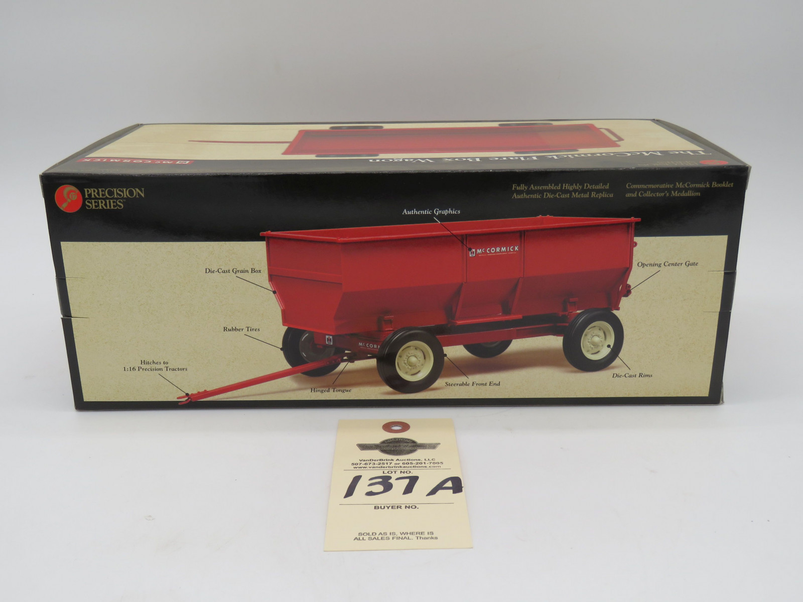 ERTL PRECISION THE MCCORMICK FLARE BOX WAGON FULLY ASSEMBLED HIGHLY DETAILED METAL DIE CAST 1/16TH SCALE - Image 4