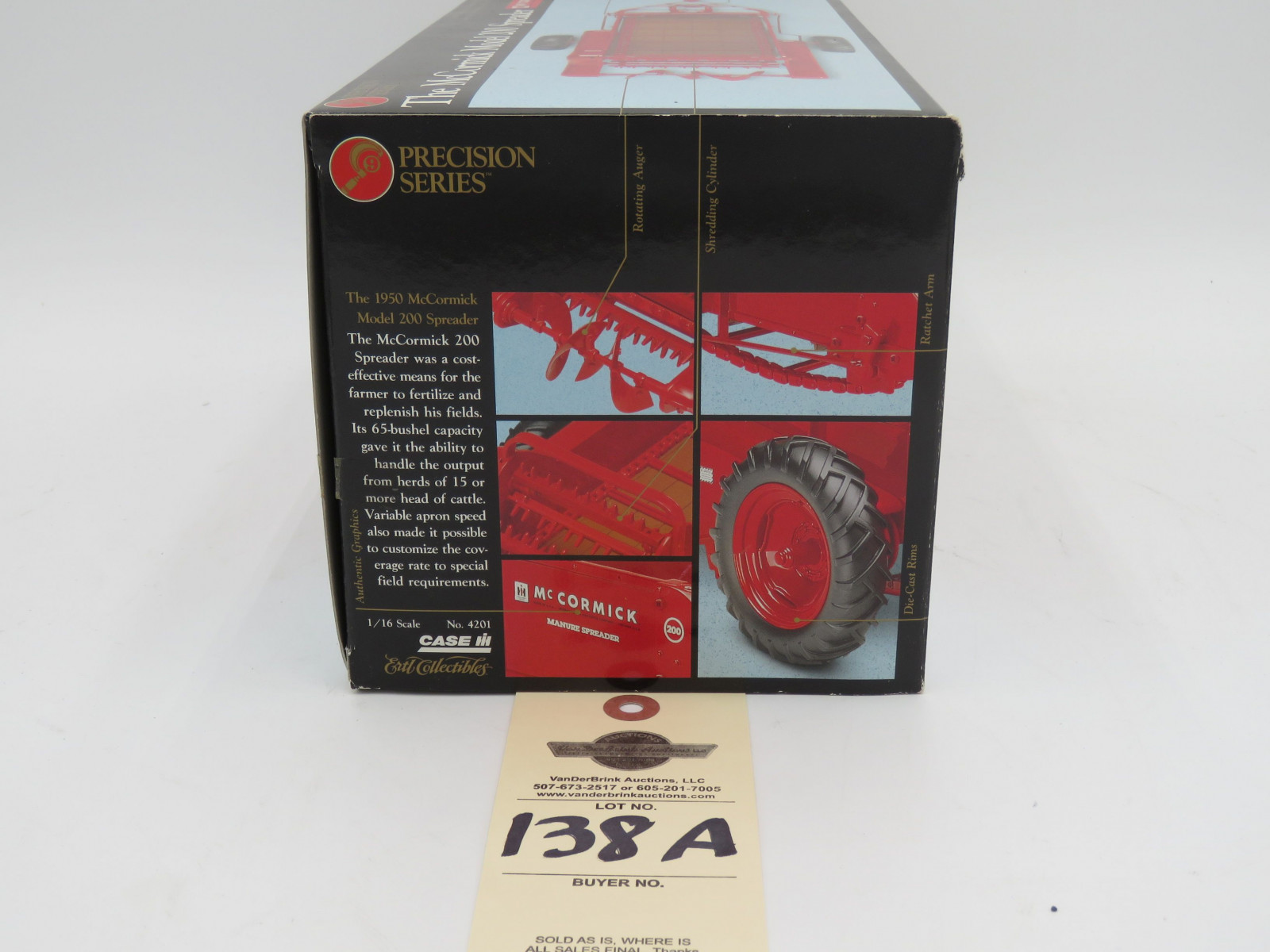 1997 ERTL PRECISION SERIES THE MCORMICK MODEL 200 SPREADER 1/16 SCALE DIE-CAST METAL NIB - Image 3