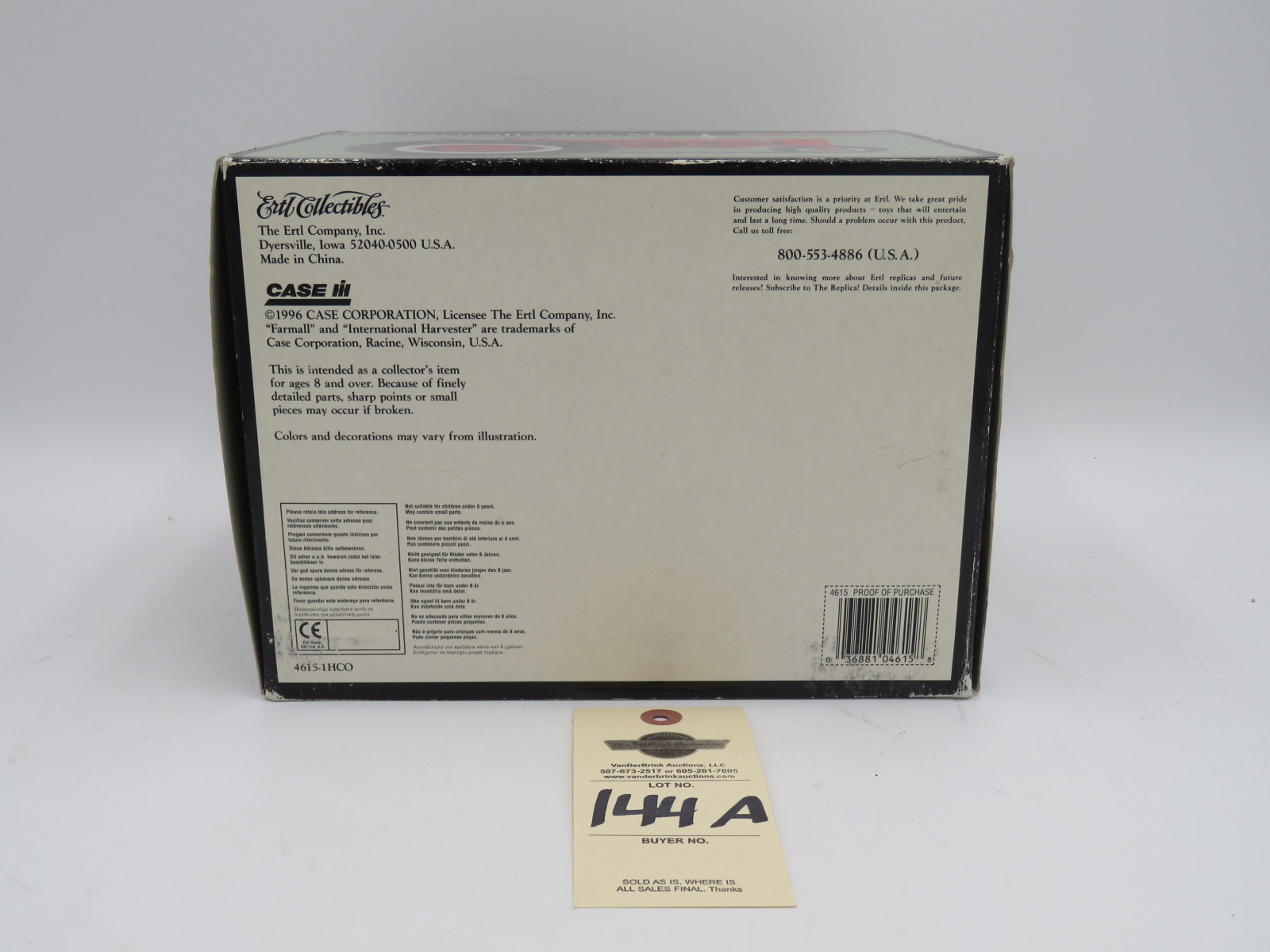 1996 ERTL PRECISION SERIES FARMALL SUPER M ERTL 1/16 SCALE NIB, BOX HAS SOME WEAR - Image 6