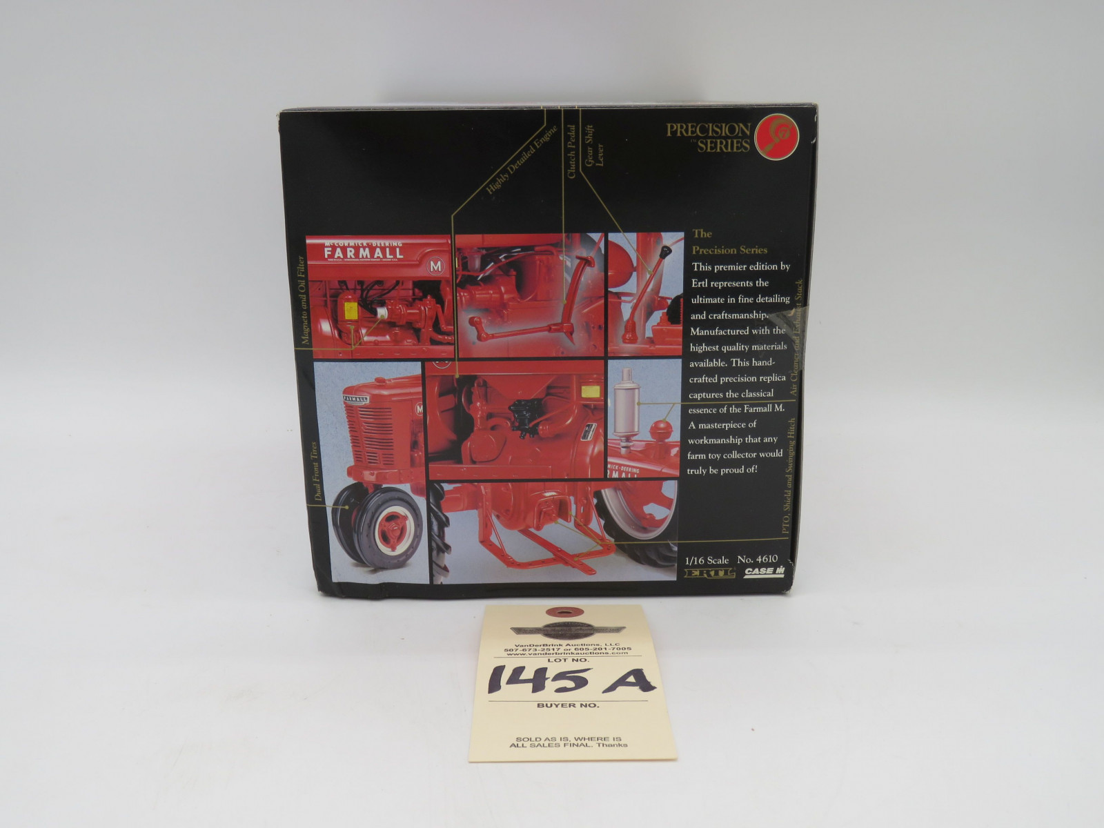 1995 ERTL PRECISION SERIES 7 THE FARMALL M DIECAST 1/16 SCALE DIE-CAST METAL - Image 3