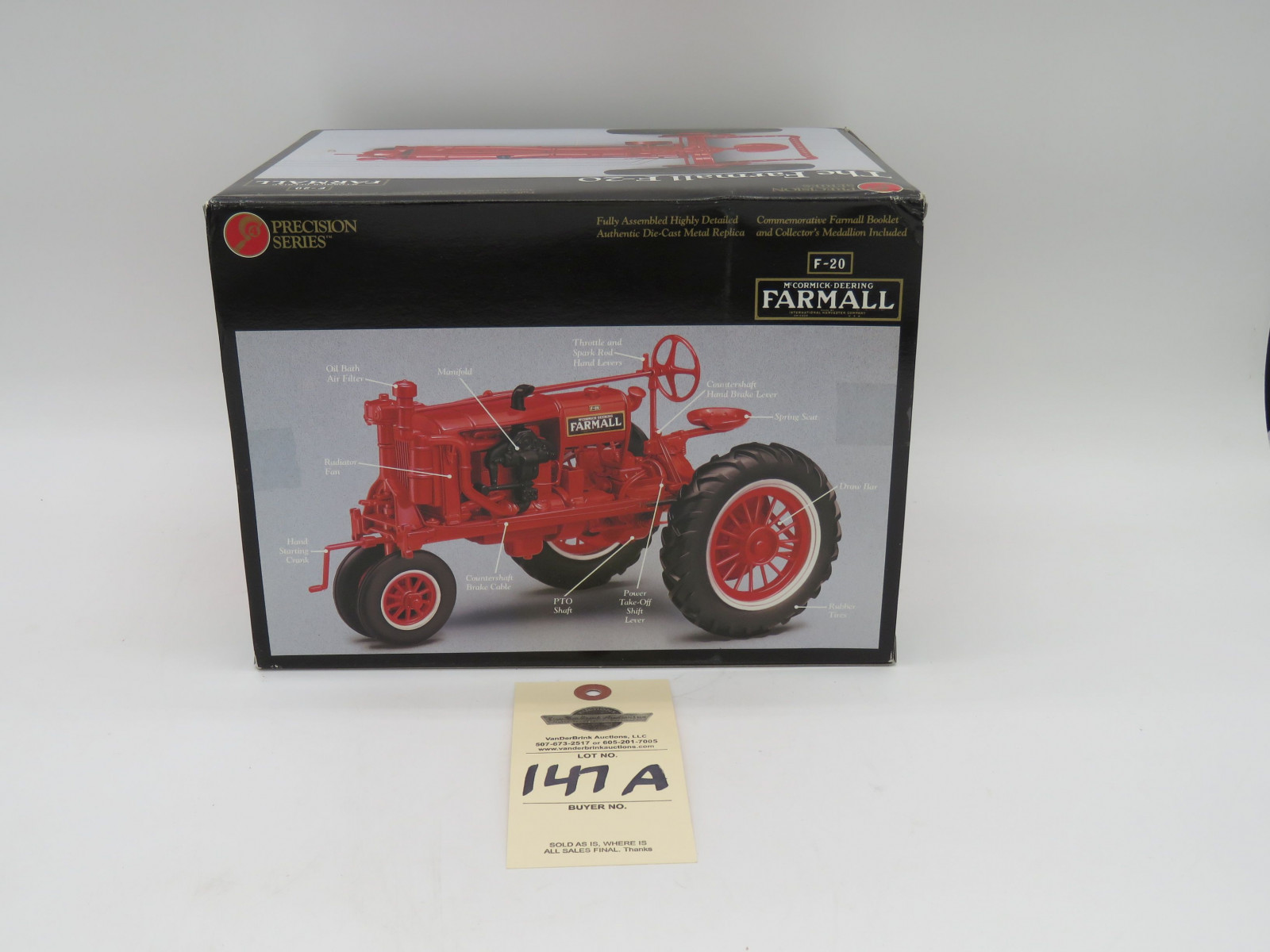 1993 ERTL PRECISION SERIES 4 THE FARMALL F-20 DIECAST METAL 1/16 SCALE SLIGHT DAMAGE ON BOX - Image 4