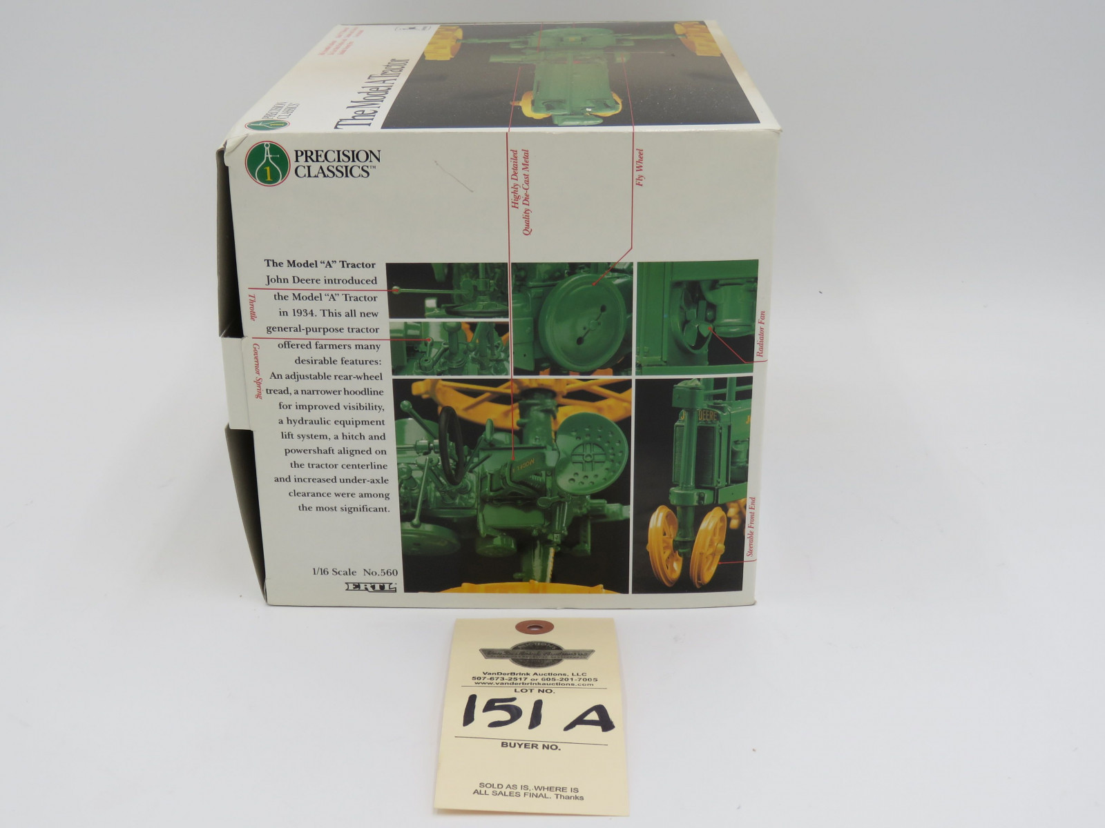 ERTL PRECISION CLASSICS 1 THE MODEL A TRACTOR JD 1/16 SCALE NIB - Image 5