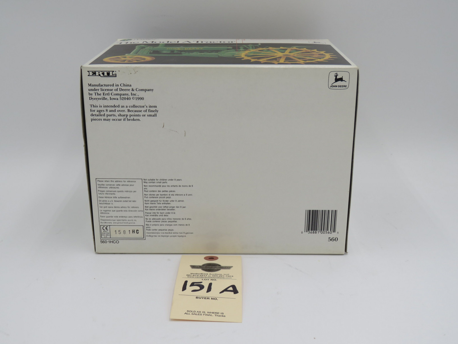 ERTL PRECISION CLASSICS 1 THE MODEL A TRACTOR JD 1/16 SCALE NIB - Image 6