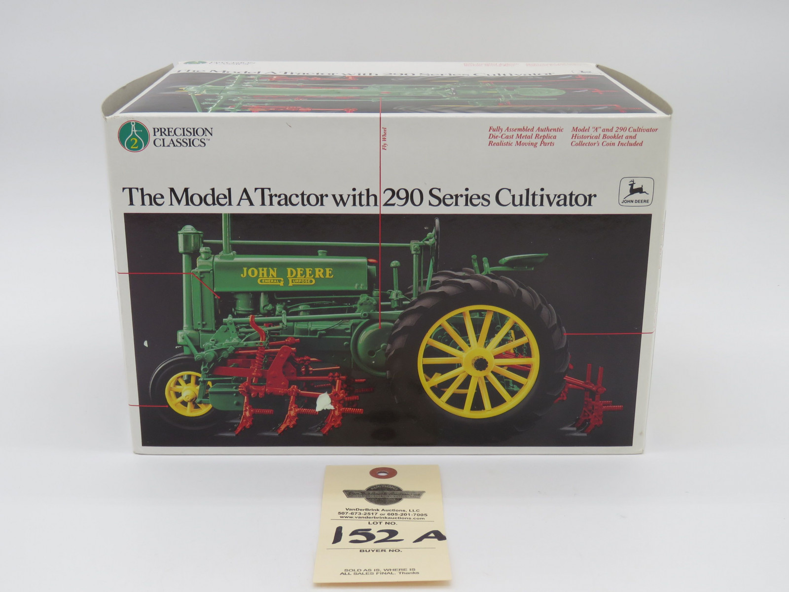 1991 ERTL PRECISION CLASSICS 2 THE MODEL A TRACTOR WITH 290 SERIES CULTIVATOR JD 1/16 SCALE - Image 1