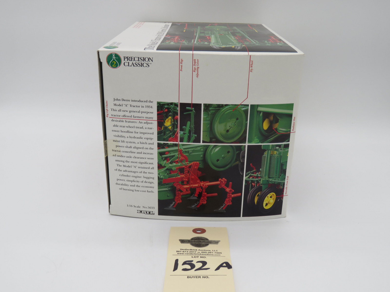 1991 ERTL PRECISION CLASSICS 2 THE MODEL A TRACTOR WITH 290 SERIES CULTIVATOR JD 1/16 SCALE - Image 5