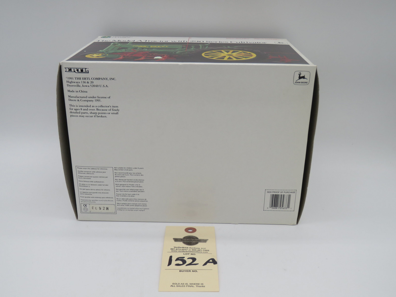 1991 ERTL PRECISION CLASSICS 2 THE MODEL A TRACTOR WITH 290 SERIES CULTIVATOR JD 1/16 SCALE - Image 6