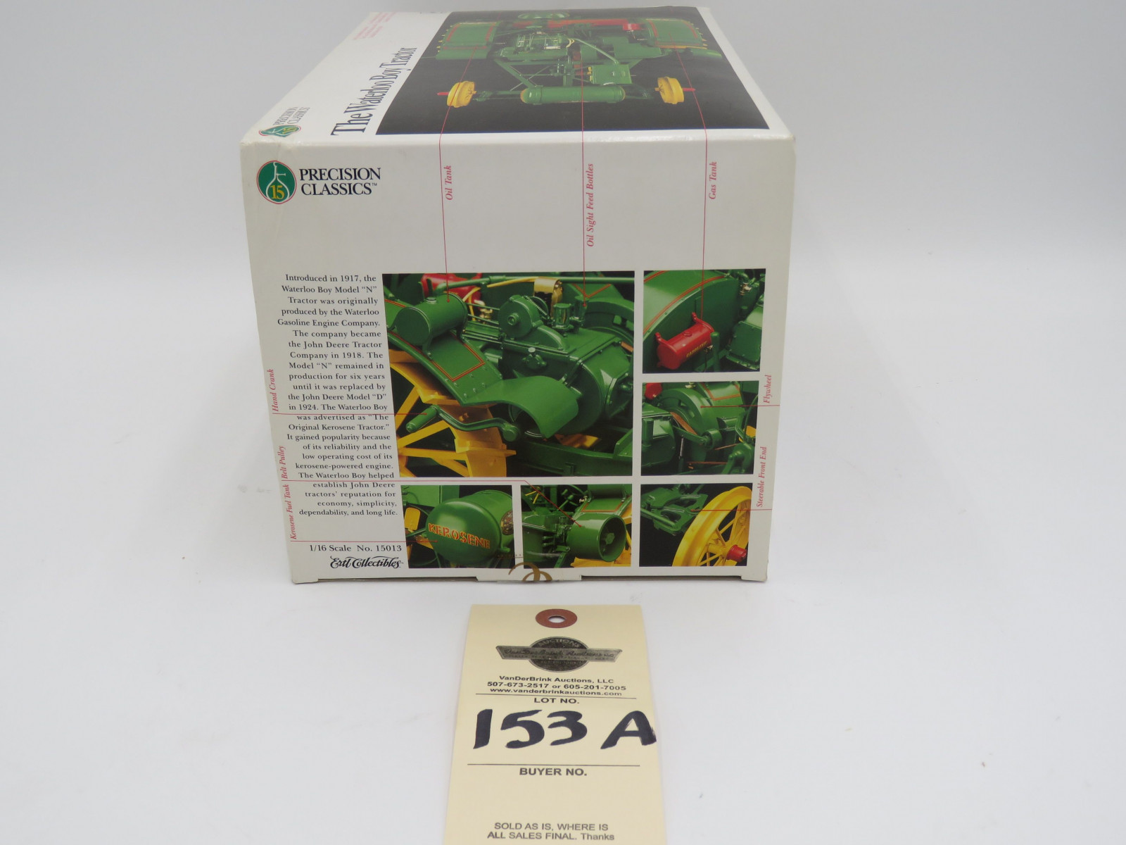 ERTL PRECISION CLASSICS 15 THE WATERLOO BOY TRACTOR JD 1/16 SCALE NIB - Image 5