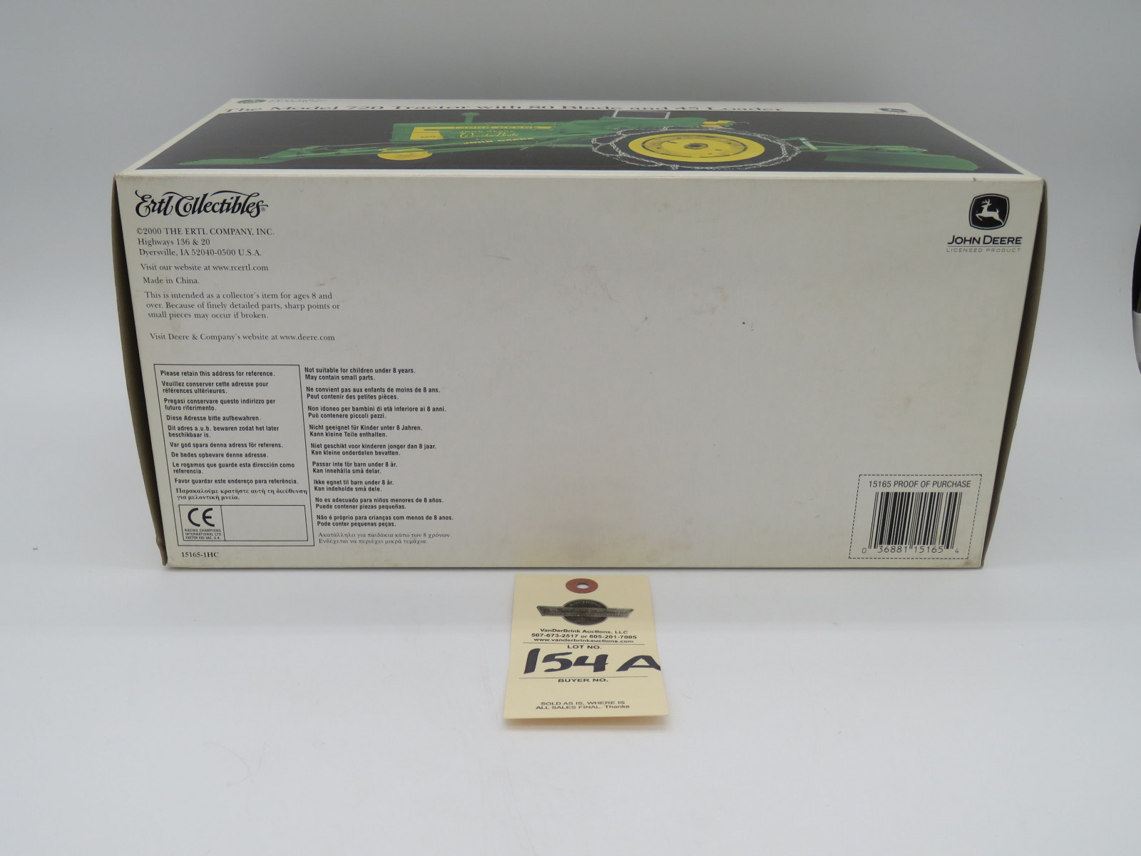 ERTL PRECISION CLASSICS 18 THE MODEL JD 720 TRACTOR WITH 80 BLADE AND 45 LOADER METAL DIECAST NIB 1/16 - Image 4