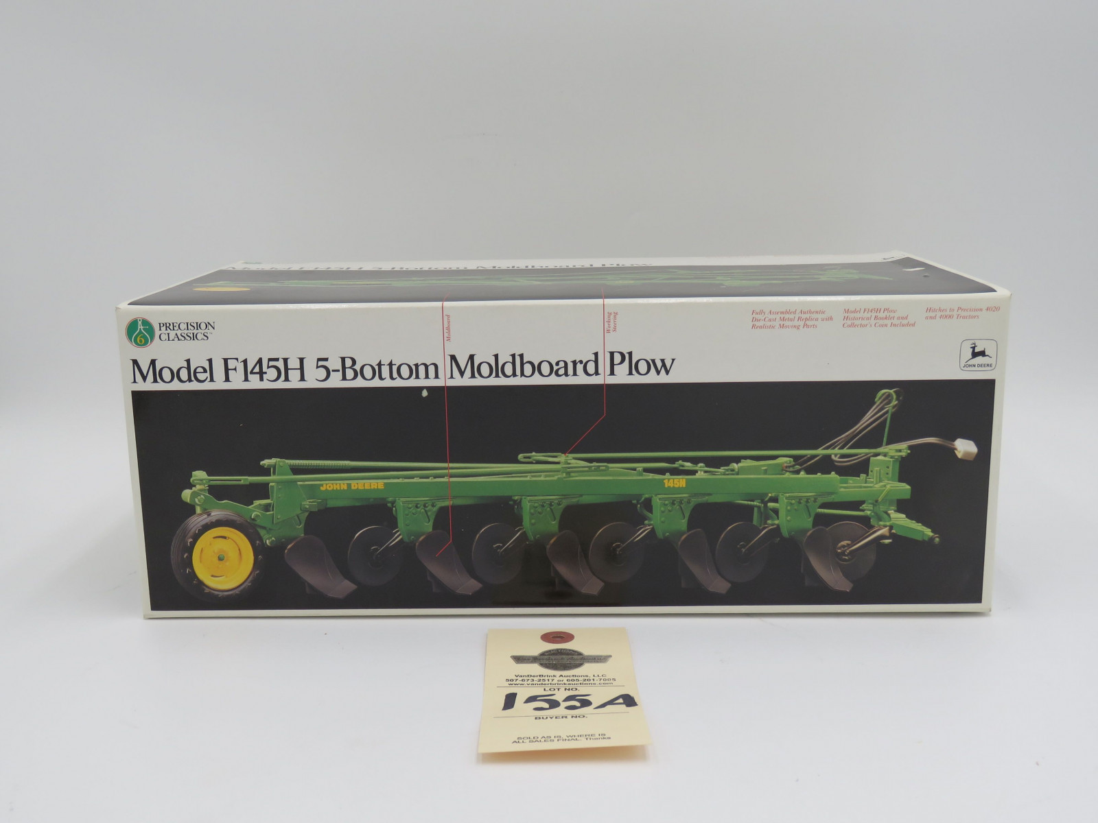 1994 ERTL THE PRECISION CLASSICS 6 MODEL F145H 5-BOTTOM MOLDBOARD PLOW JD METAL DIECAST 1/16 SCALE NIB - Image 1