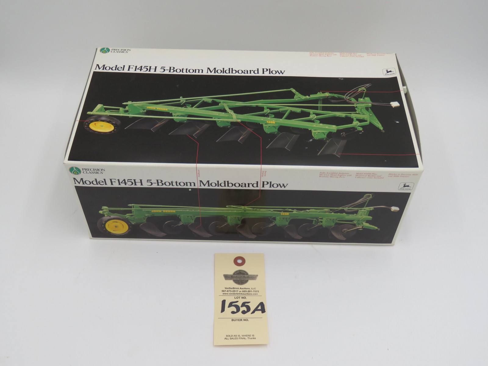 1994 ERTL THE PRECISION CLASSICS 6 MODEL F145H 5-BOTTOM MOLDBOARD PLOW JD METAL DIECAST 1/16 SCALE NIB - Image 2
