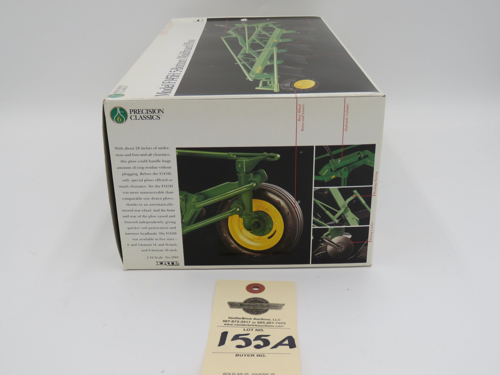 1994 ERTL THE PRECISION CLASSICS 6 MODEL F145H 5-BOTTOM MOLDBOARD PLOW JD METAL DIECAST 1/16 SCALE NIB - Image 5