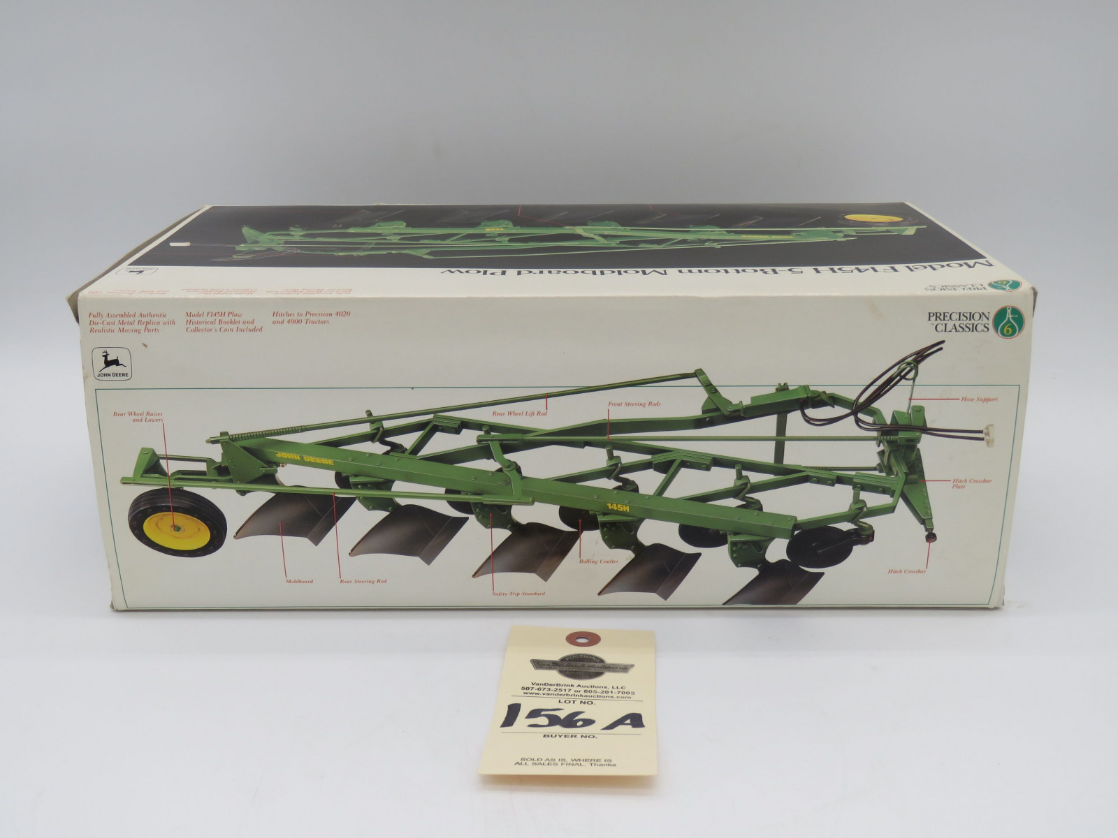 1994 ERTL THE PRECISION CLASSICS 6 MODEL F145H 5-BOTTOM MOLDBOARD PLOW JD METAL DIECAST 1/16 SCALE NIB - Image 4