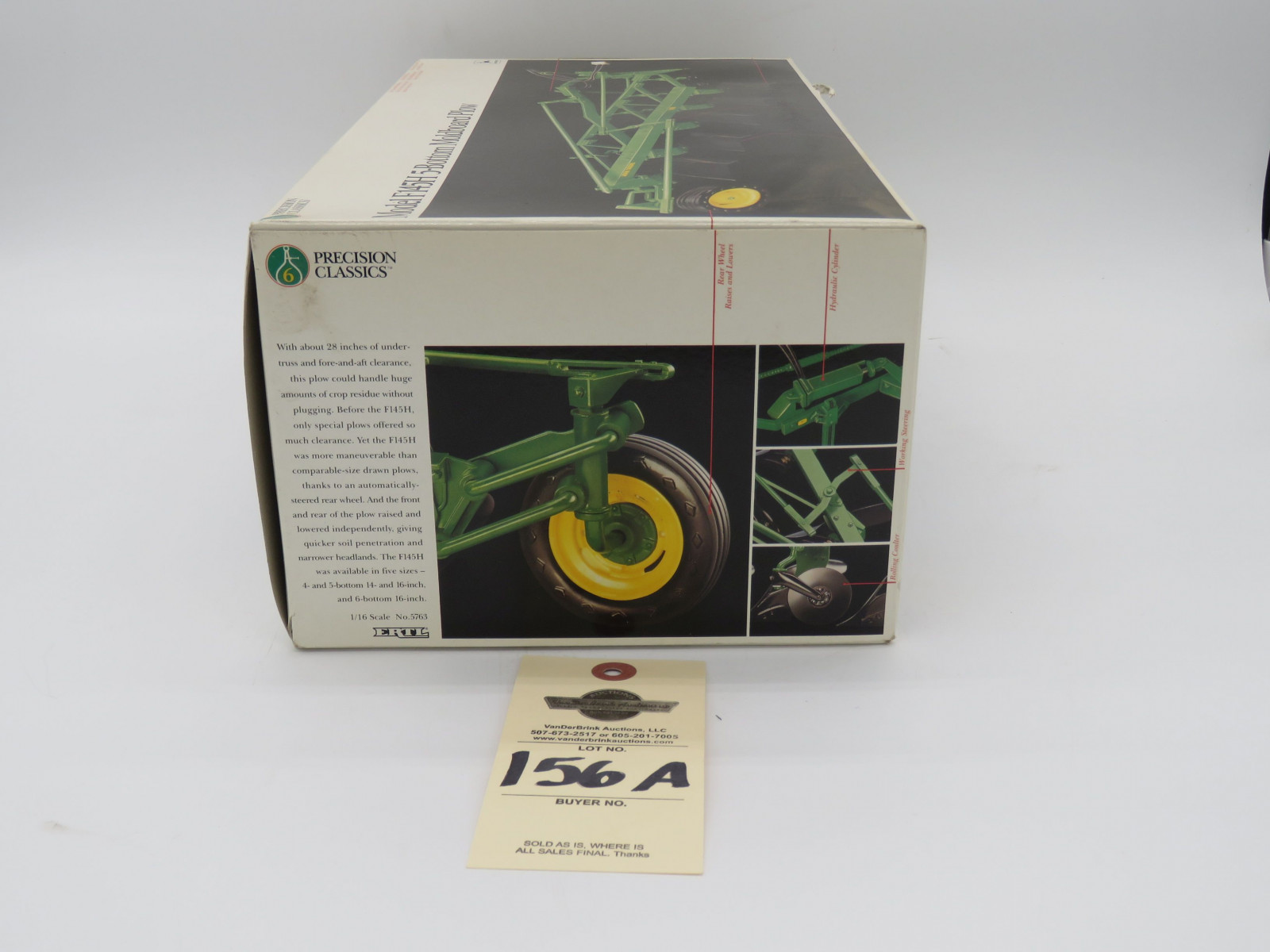 1994 ERTL THE PRECISION CLASSICS 6 MODEL F145H 5-BOTTOM MOLDBOARD PLOW JD METAL DIECAST 1/16 SCALE NIB - Image 5
