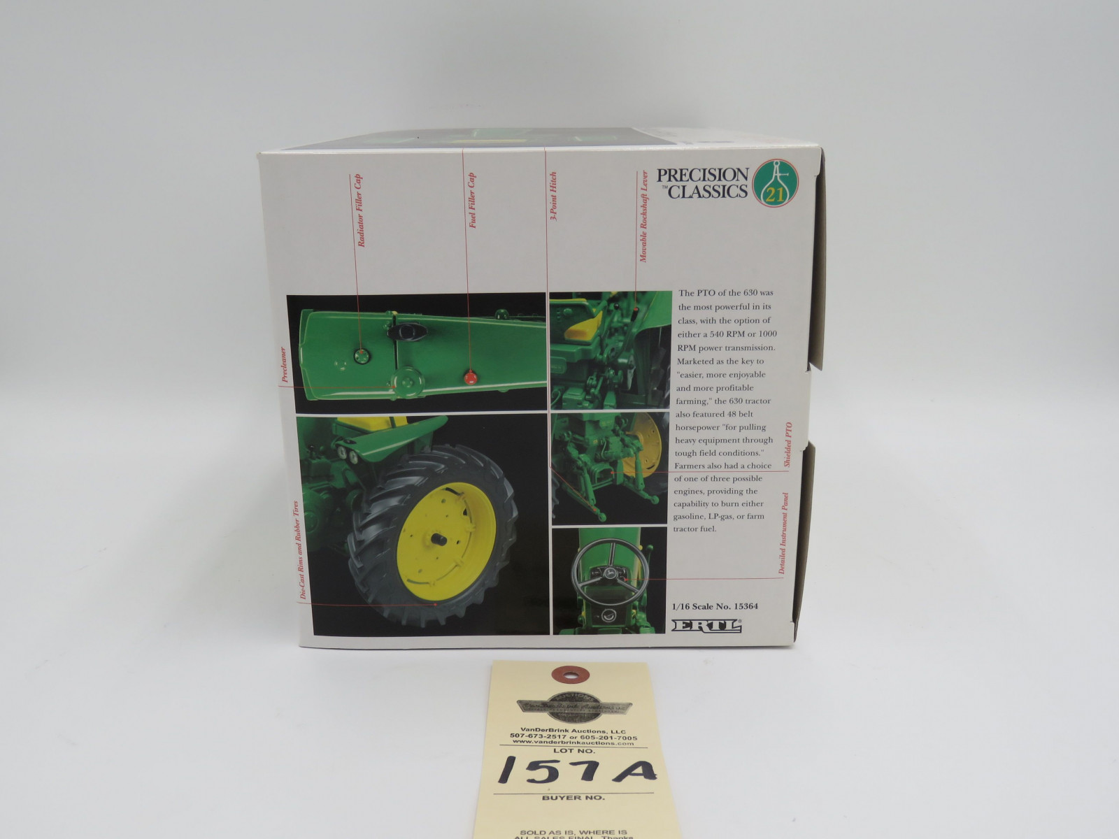 2002 ERTL PRECISION CLASSICS 21 THE MODEL 630 TRACTOR METAL DIECAST NIB 1/16 - Image 3