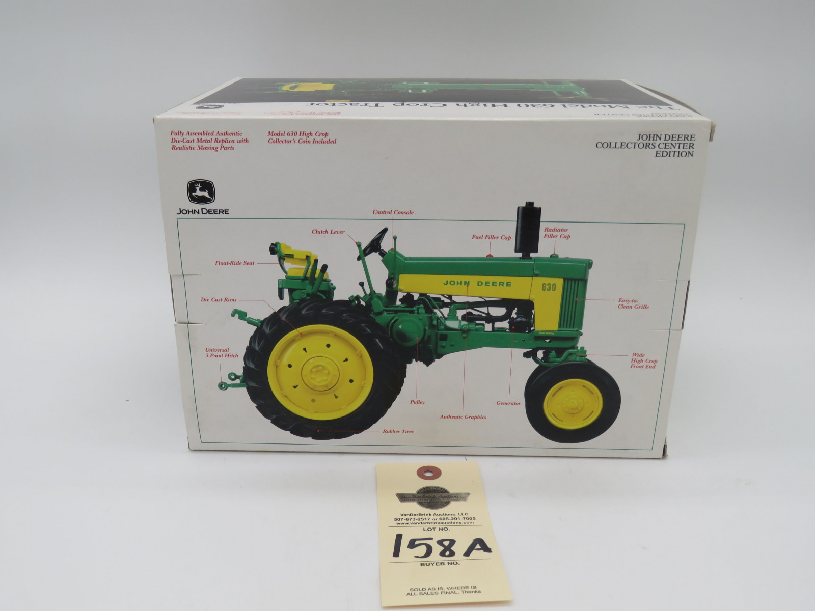 2002 ERTL FOR JOHN DEERE COLLECTOR CENTER EDTION THE MODEL 630 HIGH CROP TRACTOR NIB 1/16 SCALE  DIE-CAST METAL - Image 4