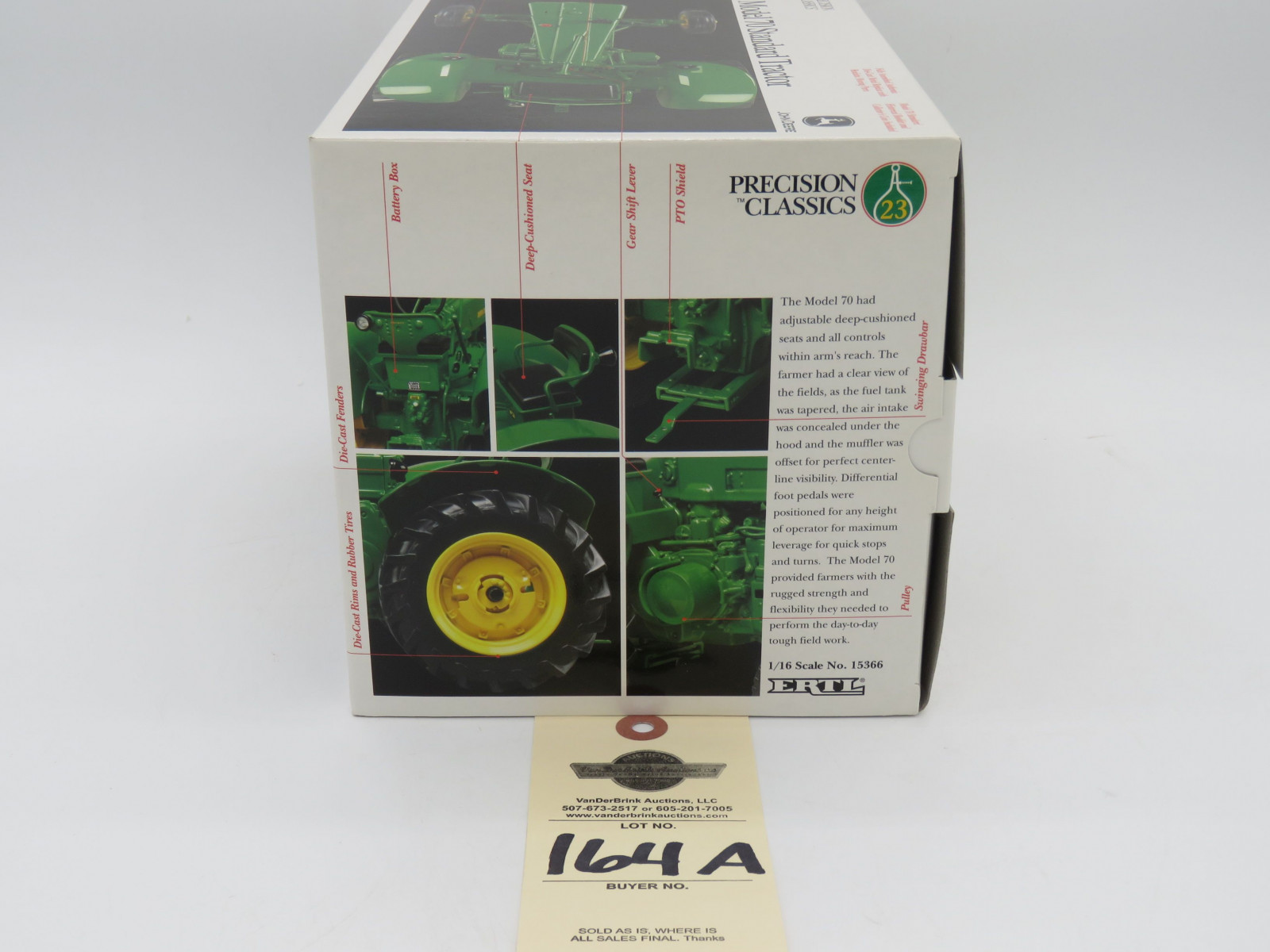 2003 ERTL PRECISION CLASSICS 23 THE MODEL 70 STANDARD TRACTOR JD METAL DIE CAST REPLICA 1/16 SCALE  NIB - Image 3