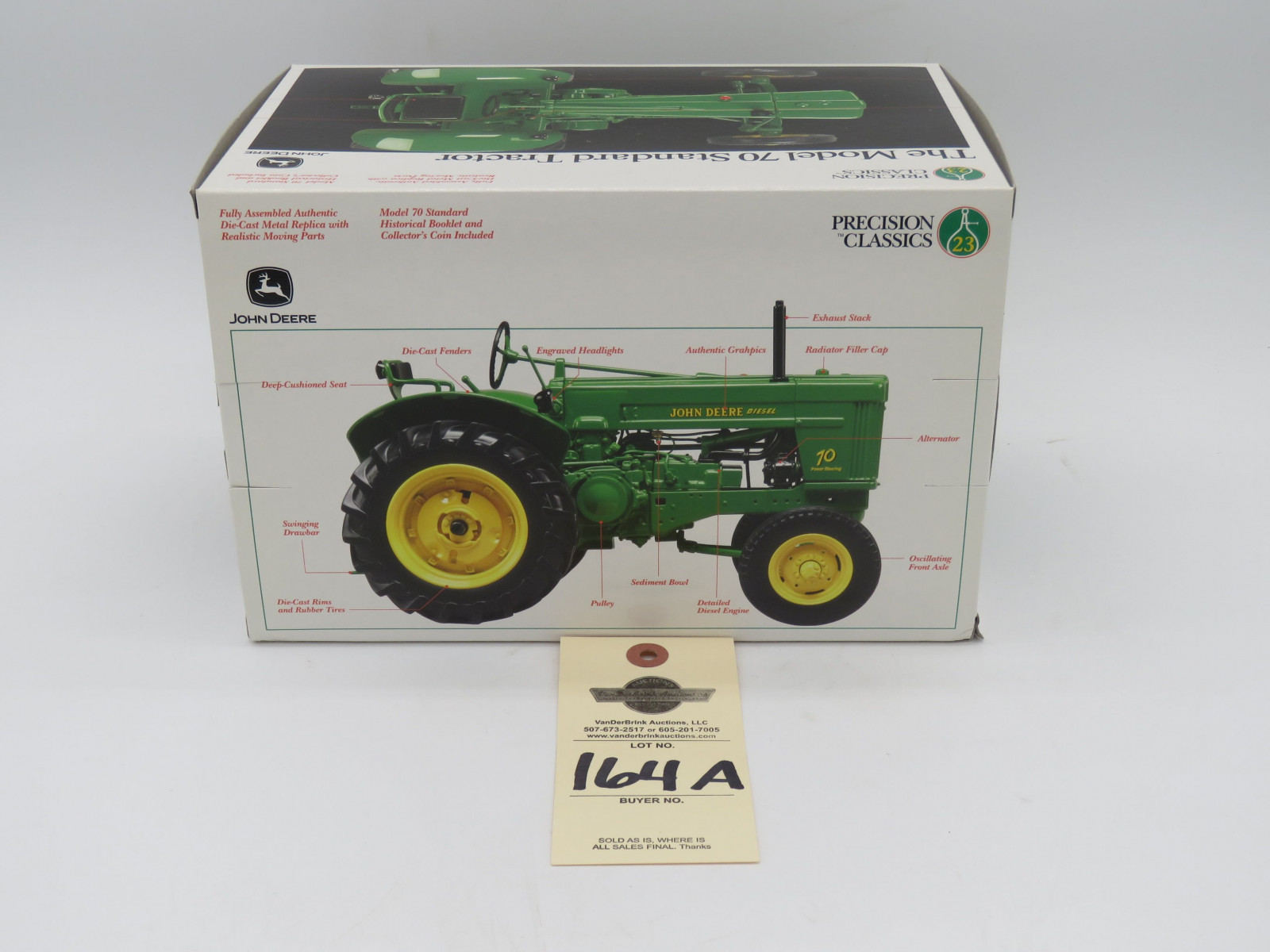 2003 ERTL PRECISION CLASSICS 23 THE MODEL 70 STANDARD TRACTOR JD METAL DIE CAST REPLICA 1/16 SCALE  NIB - Image 4