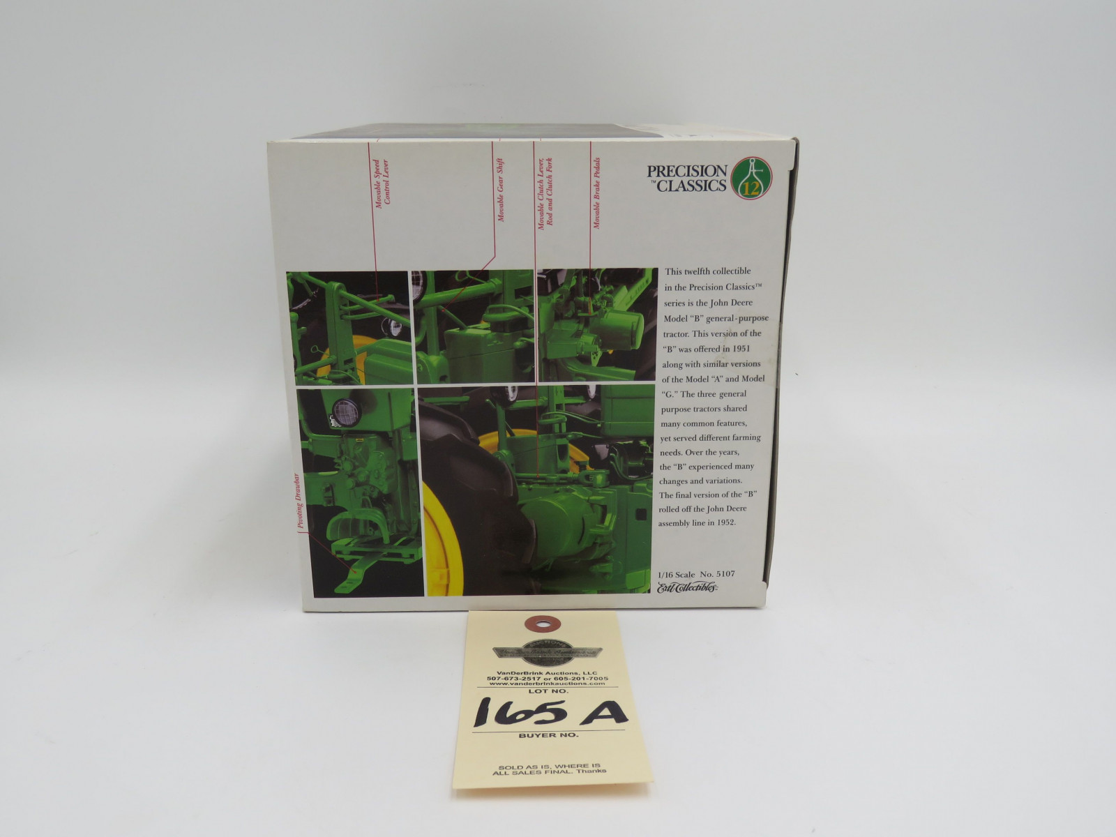 1997 ERTL PRECISION CLASSICS 12 METAL DIECAST REPLICA THE MODEL B TRACTOR 1/16 SCALE - Image 3