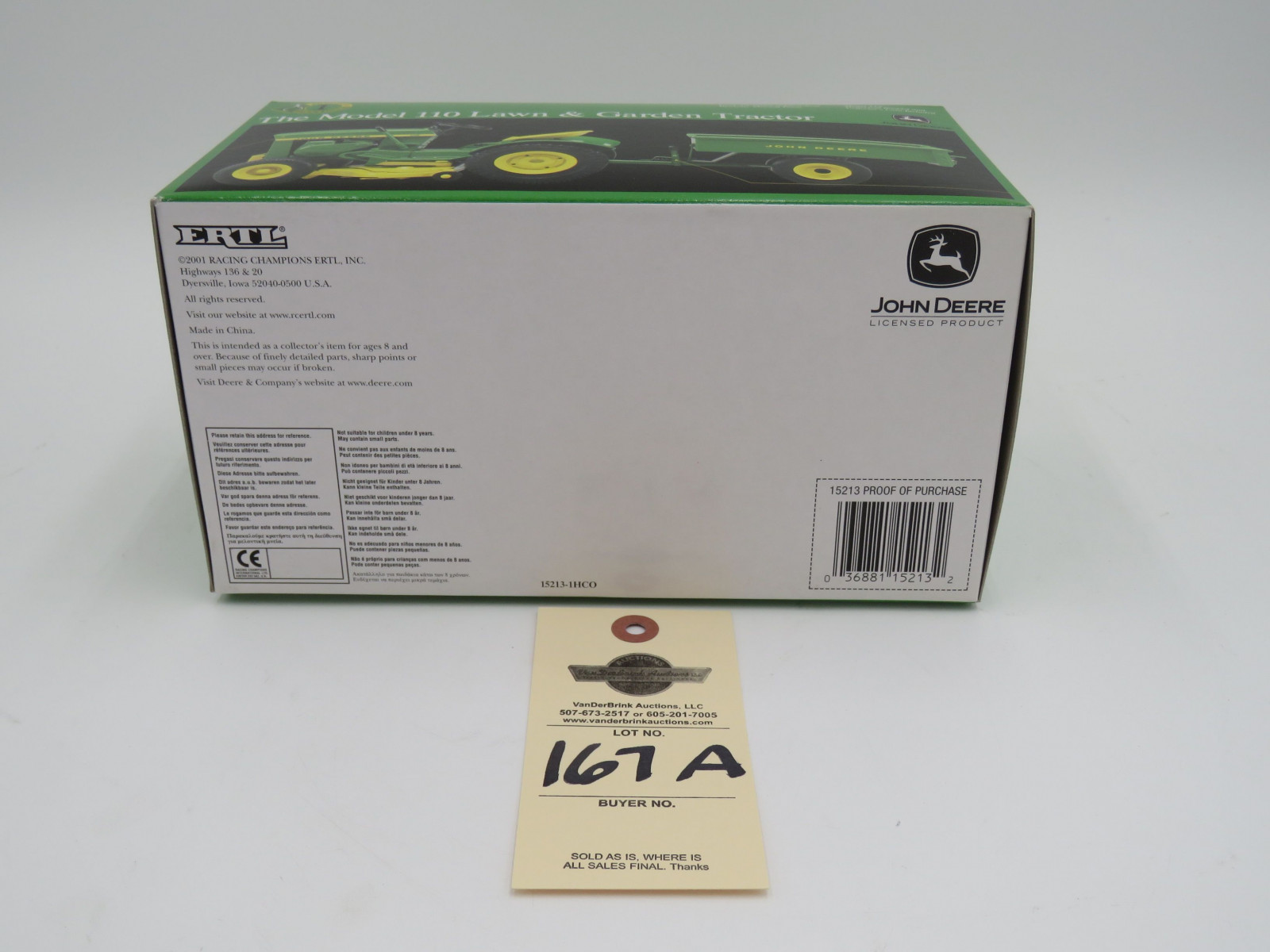 2001 ERTL PRECISION 1 LAWN & GARDEN THE MODEL 110 LAWN & GARDEN TRACTOR METAL DIECAST METAL DIECAST REPLICA 1/16  NIB - Image 4