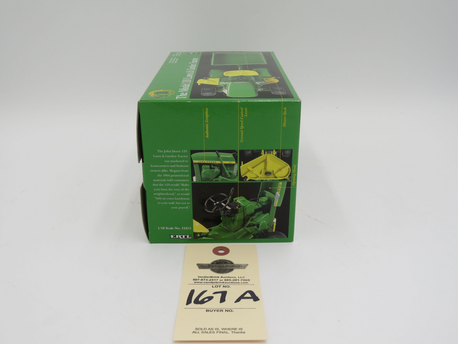 2001 ERTL PRECISION 1 LAWN & GARDEN THE MODEL 110 LAWN & GARDEN TRACTOR METAL DIECAST METAL DIECAST REPLICA 1/16  NIB - Image 6