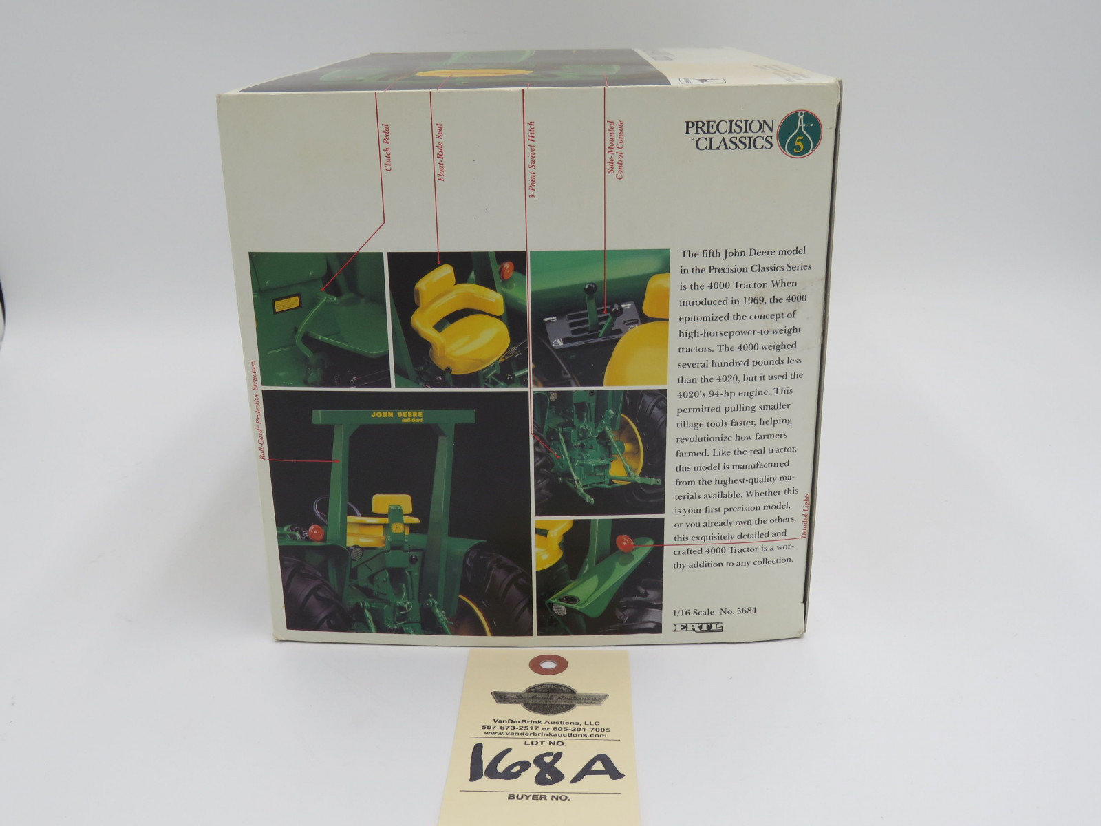 1994 ERTL PRECISION CLASSICS 5 THE MODEL 4000 TRACTOR JD DIE CAST METAL REPLICA 1/16 SCALE - Image 5