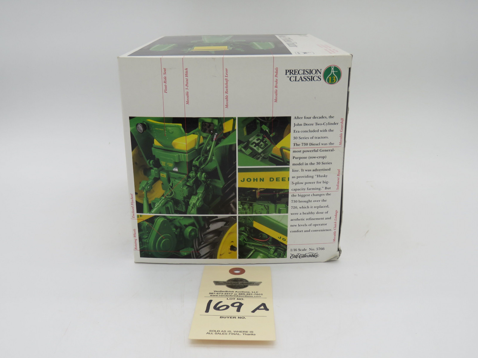 1998 ERTL PRECISION CLASSICS 13 THE MODEL 730 DIESEL TRACTOR JD 1/16 SCALE  NIB Die-Cast - Image 3