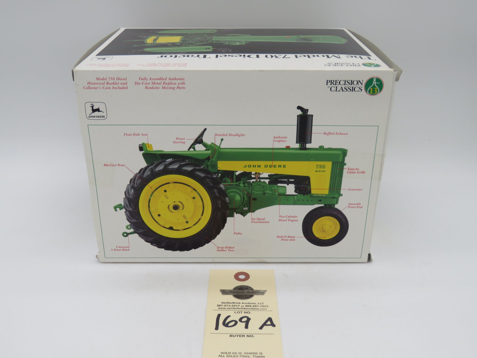 1998 ERTL PRECISION CLASSICS 13 THE MODEL 730 DIESEL TRACTOR JD 1/16 SCALE  NIB Die-Cast - Image 4