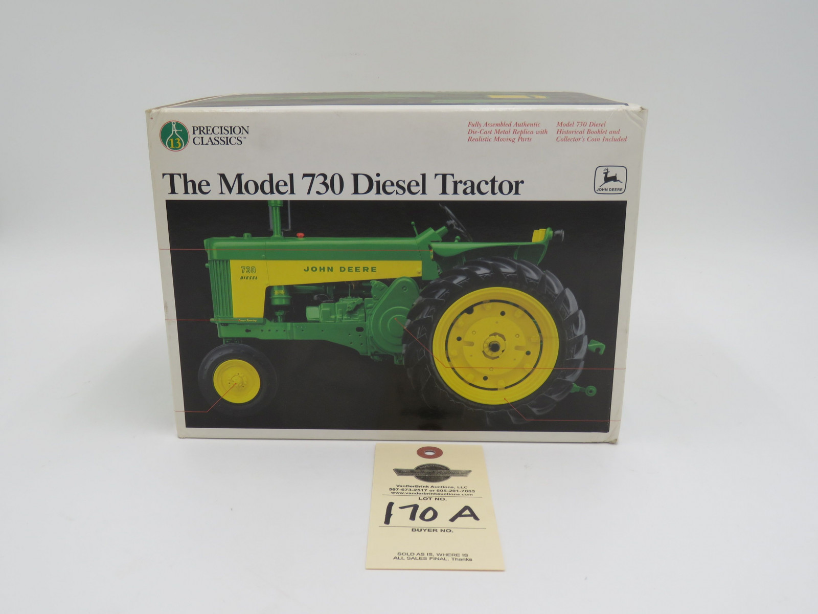 ERTL PRECISION CLASSICS 13 THE MODEL 730 DIESEL TRACTOR JD 1/16 SCALE NO.5766  NIB - Image 1