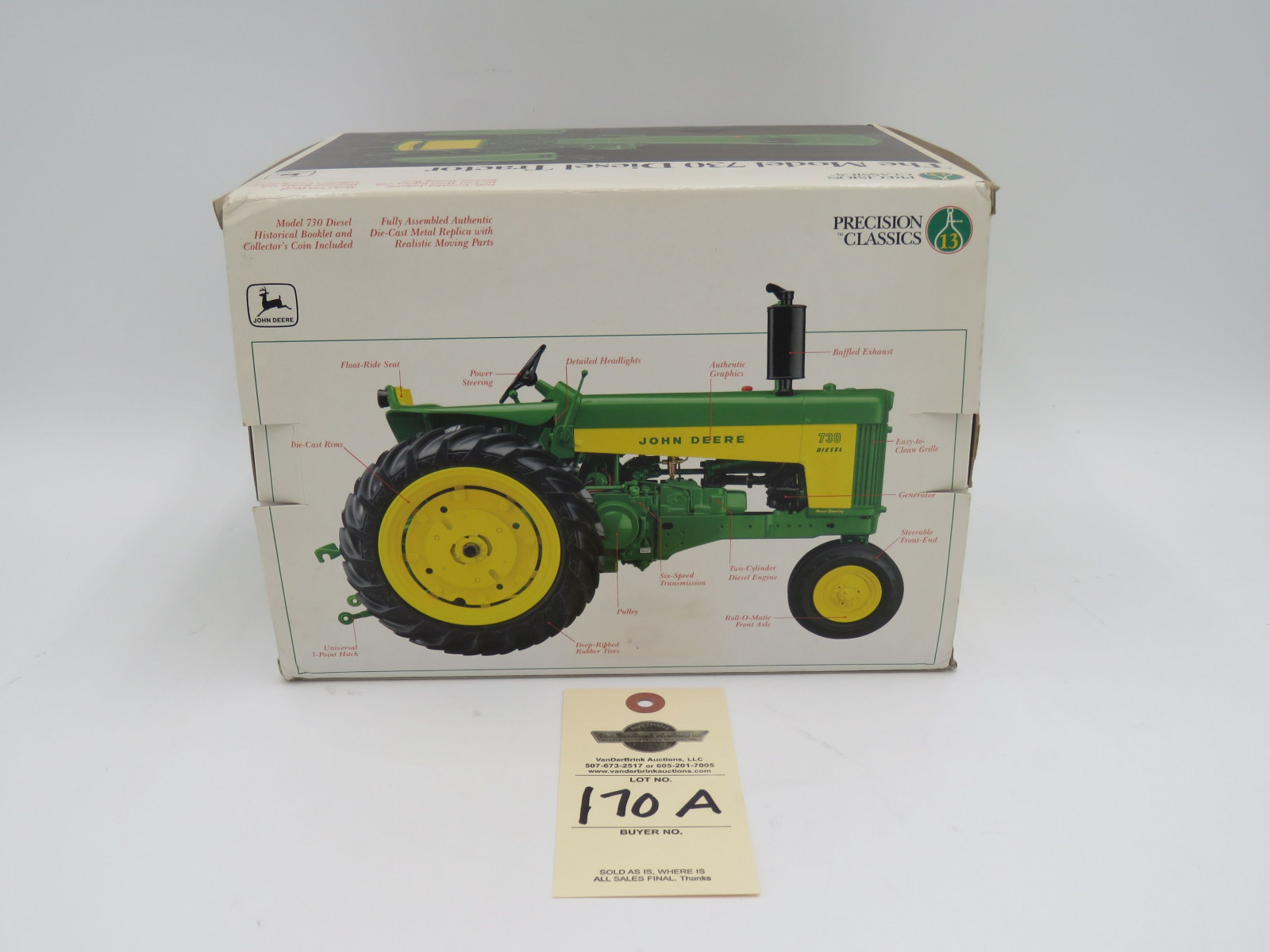 ERTL PRECISION CLASSICS 13 THE MODEL 730 DIESEL TRACTOR JD 1/16 SCALE NO.5766  NIB - Image 4