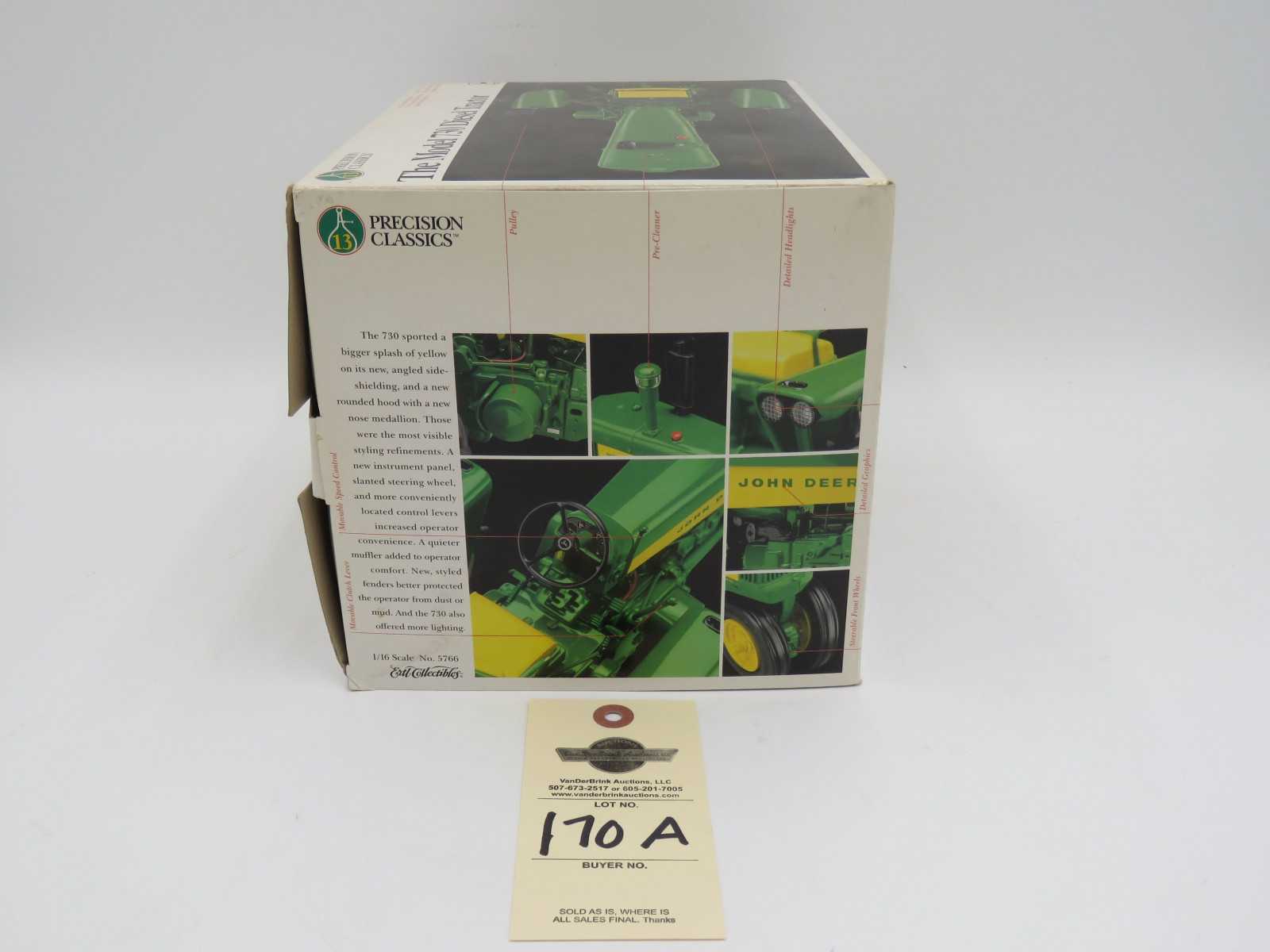 ERTL PRECISION CLASSICS 13 THE MODEL 730 DIESEL TRACTOR JD 1/16 SCALE NO.5766  NIB - Image 5