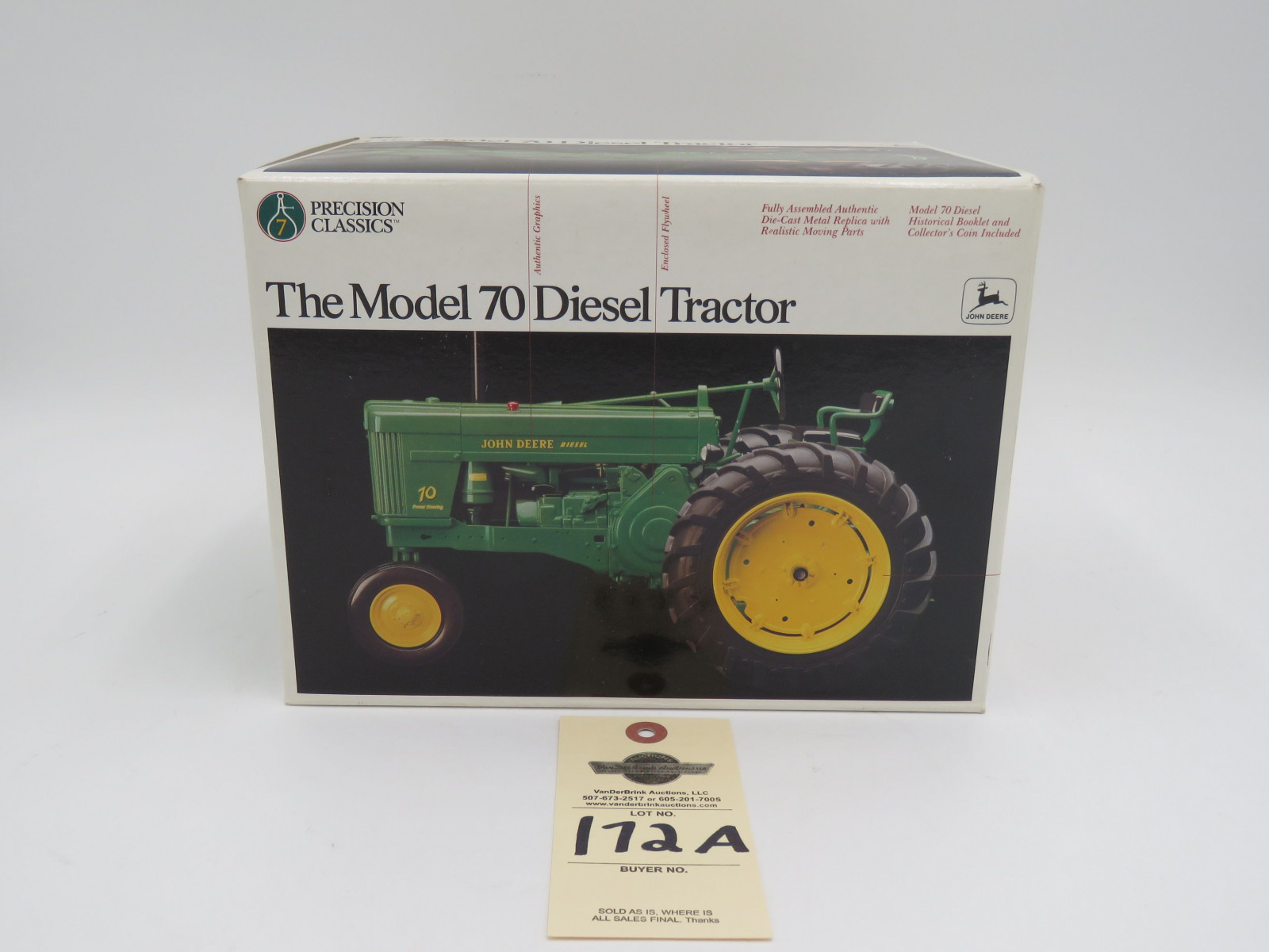 1995 ERTL PRECISION CLASSICS 7 THE MODEL 70 DIESEL TRACTOR JD 1/16 SCALE METAL DIECAST - Image 1