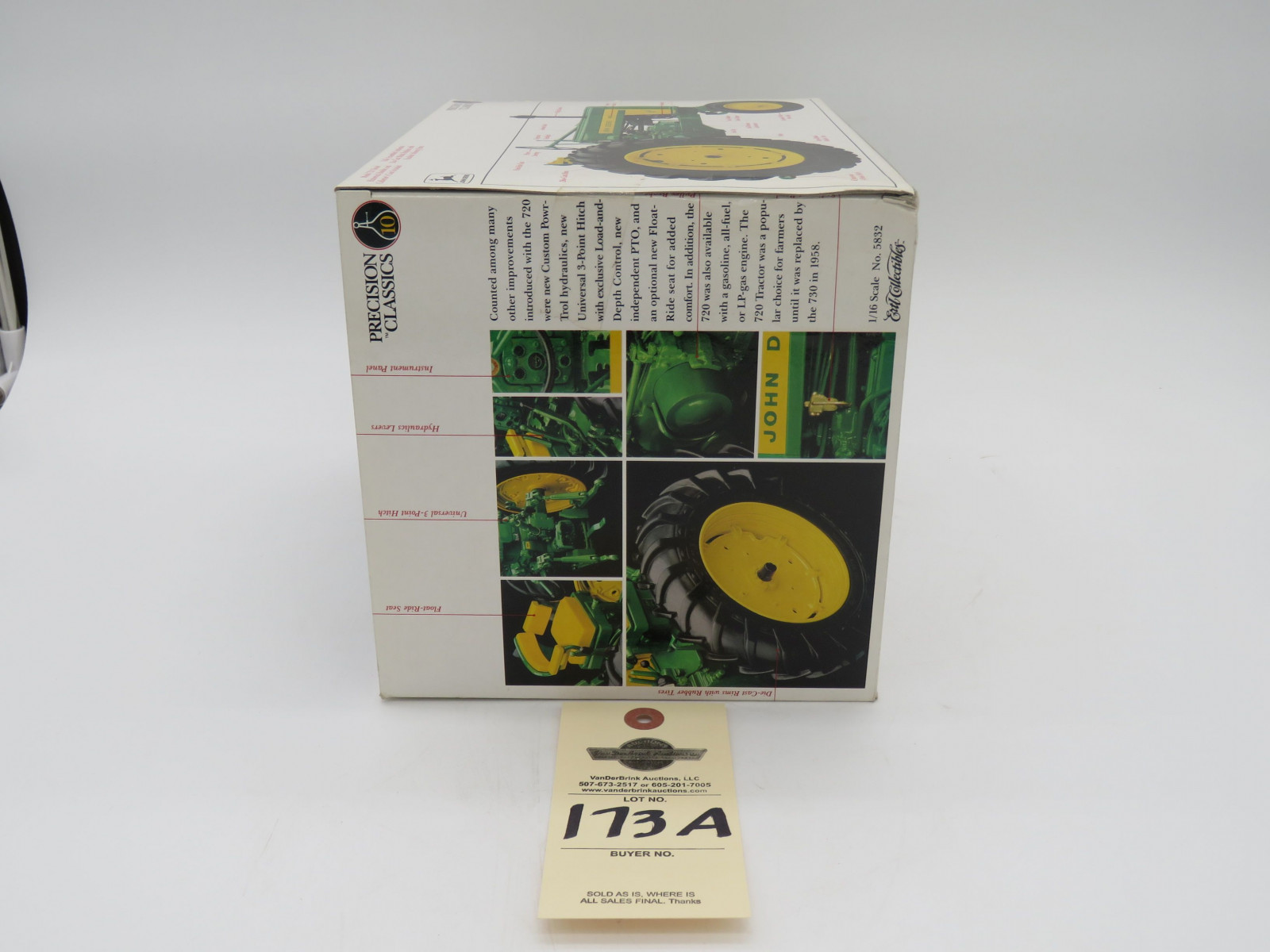 1996 ERTL PRECISION CLASSICS 10 THE MODEL 720 DIESEL TRACTOR JD METAL DIECAST ERTL 1/16 SCALE NIB - Image 3