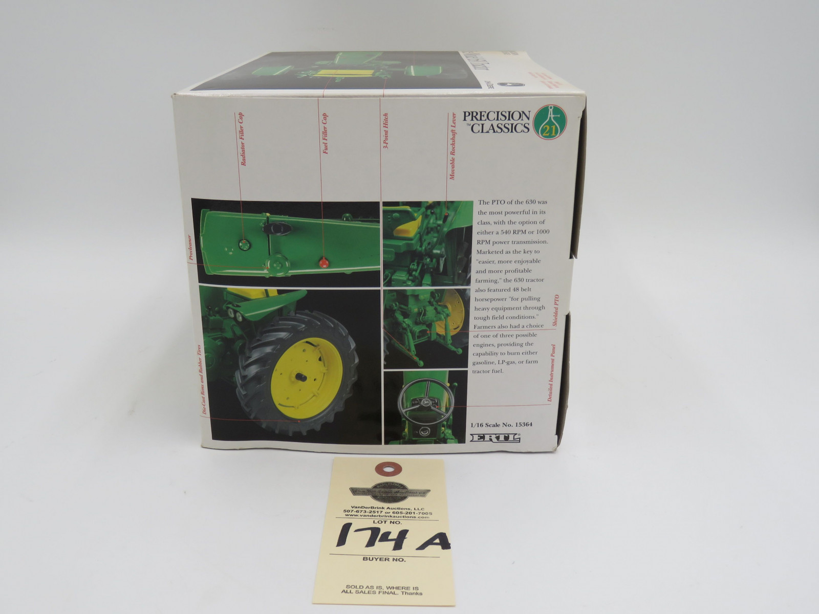 2002 ERTL PRECISION CLASSICS 21 THE MODEL 630 TRACTOR JD METAL DIECAST NIB 1/16 SCALE - Image 3
