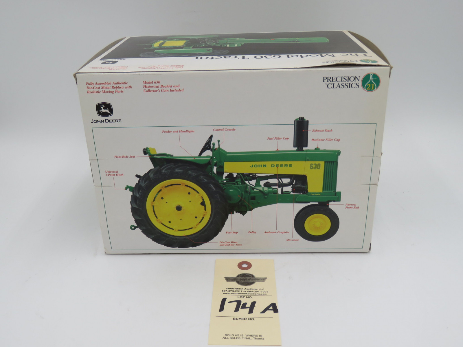 2002 ERTL PRECISION CLASSICS 21 THE MODEL 630 TRACTOR JD METAL DIECAST NIB 1/16 SCALE - Image 4