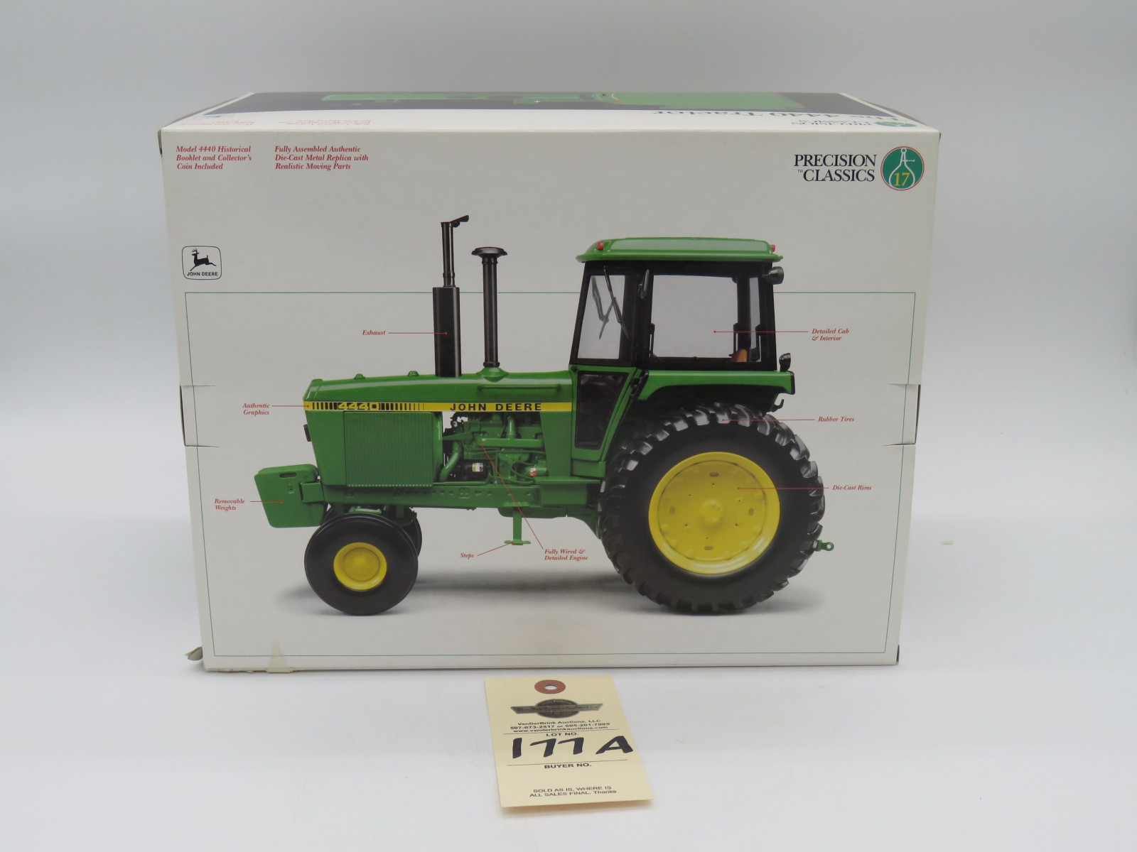 ERTL PRECISION CLASSICS 17 THE 4440 TRACTOR JD METAL DIECAST ERTL 1/16 SCALE  NIB - Image 4