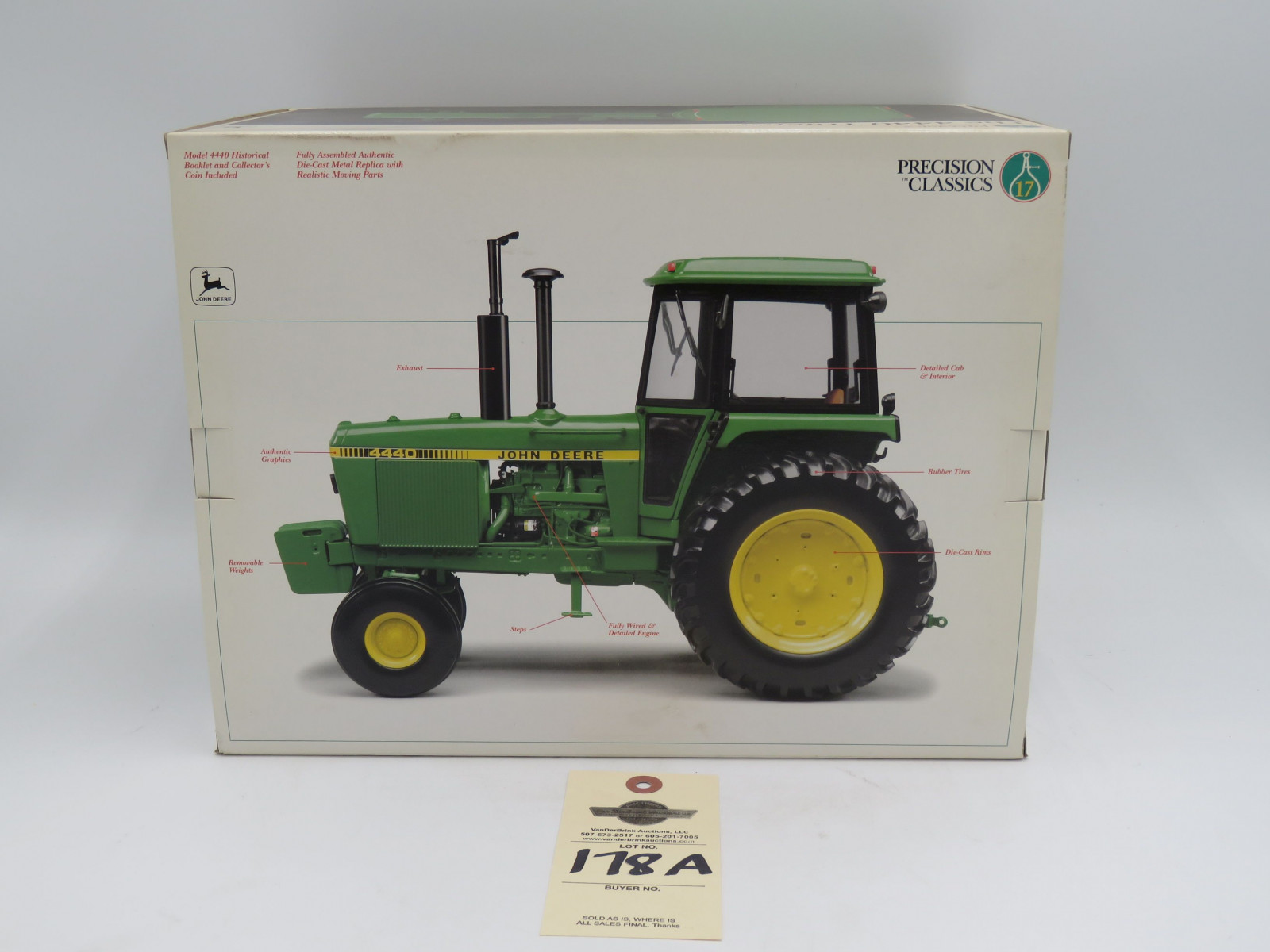 2001 ERTL PRECISION CLASSICS 17 THE 4440 TRACTOR JD METAL DIECAST 1/16 SCALE  NIB - Image 4