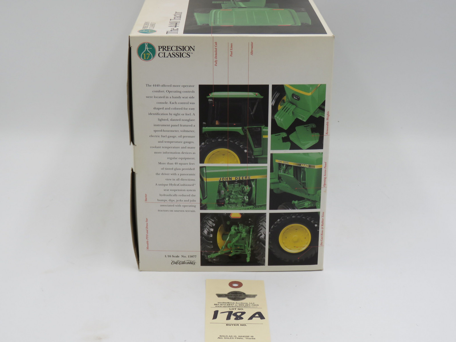 2001 ERTL PRECISION CLASSICS 17 THE 4440 TRACTOR JD METAL DIECAST 1/16 SCALE  NIB - Image 5