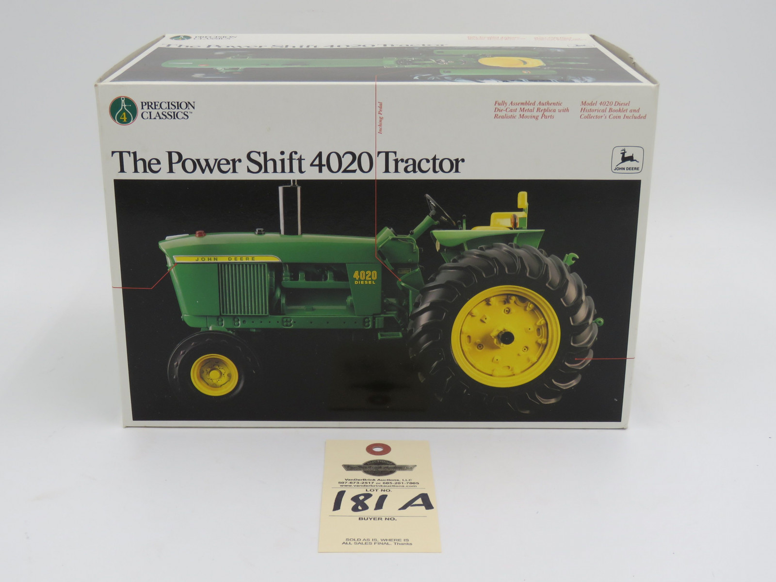 1993 ERTL PRECISION CLASSICS 4 THE POWER SHIFT 4020 TRACTOR JD DIE CAST METAL NIB 1/16 SCALE - Image 1