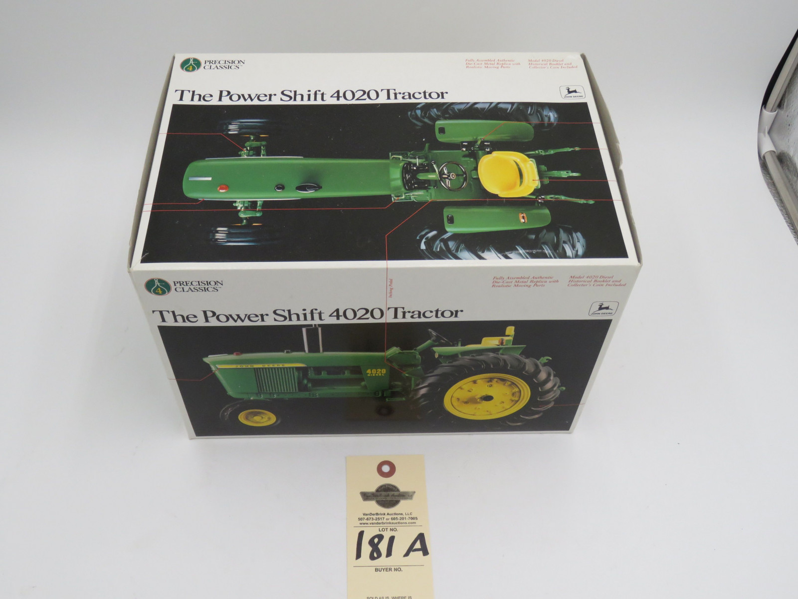 1993 ERTL PRECISION CLASSICS 4 THE POWER SHIFT 4020 TRACTOR JD DIE CAST METAL NIB 1/16 SCALE - Image 2