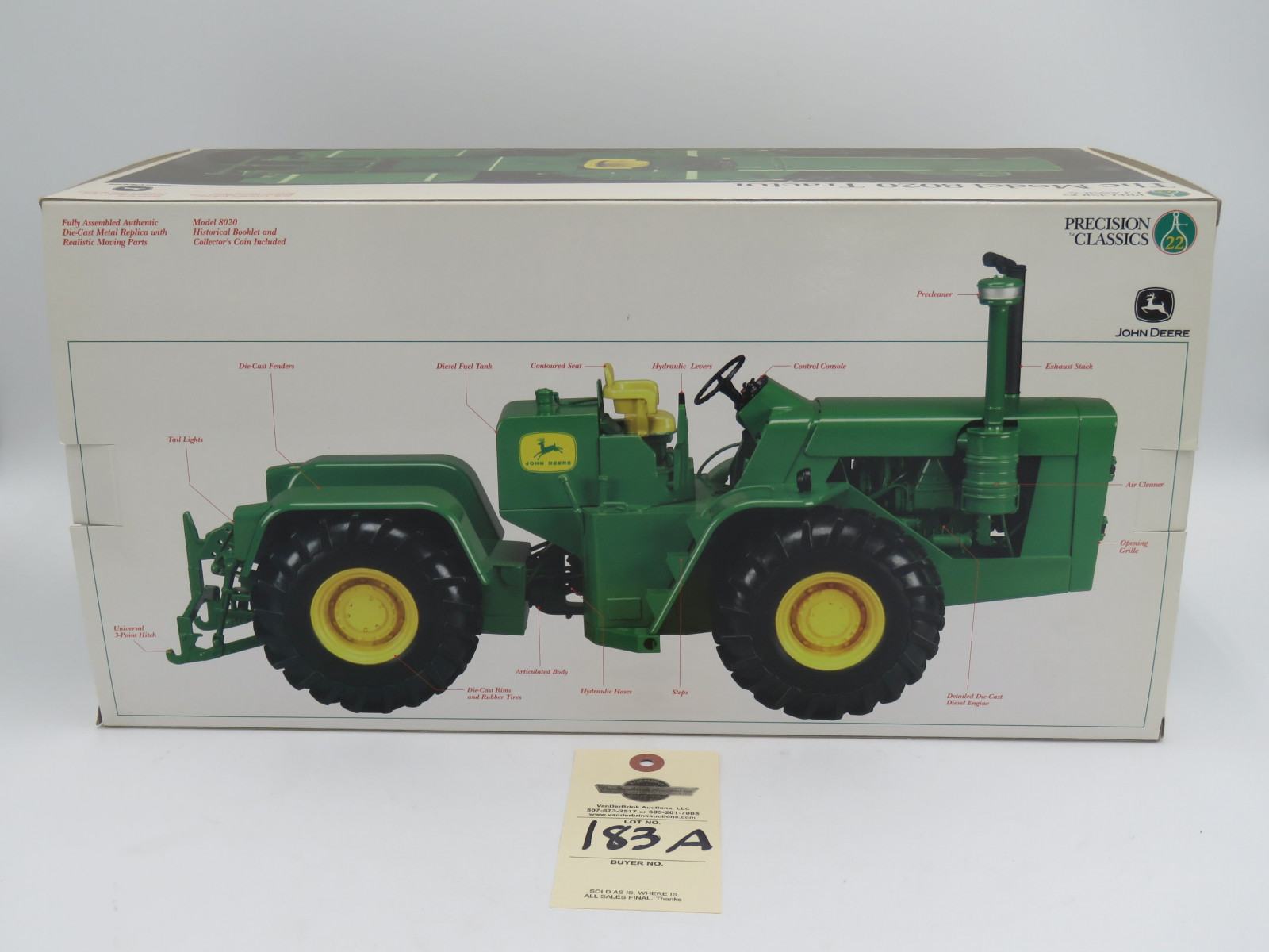 ERTL PRECISION CLASSICS 22 THE MODEL 8020 JD TRACTOR 1/16 SCALE NO.15365 NIB - Image 4