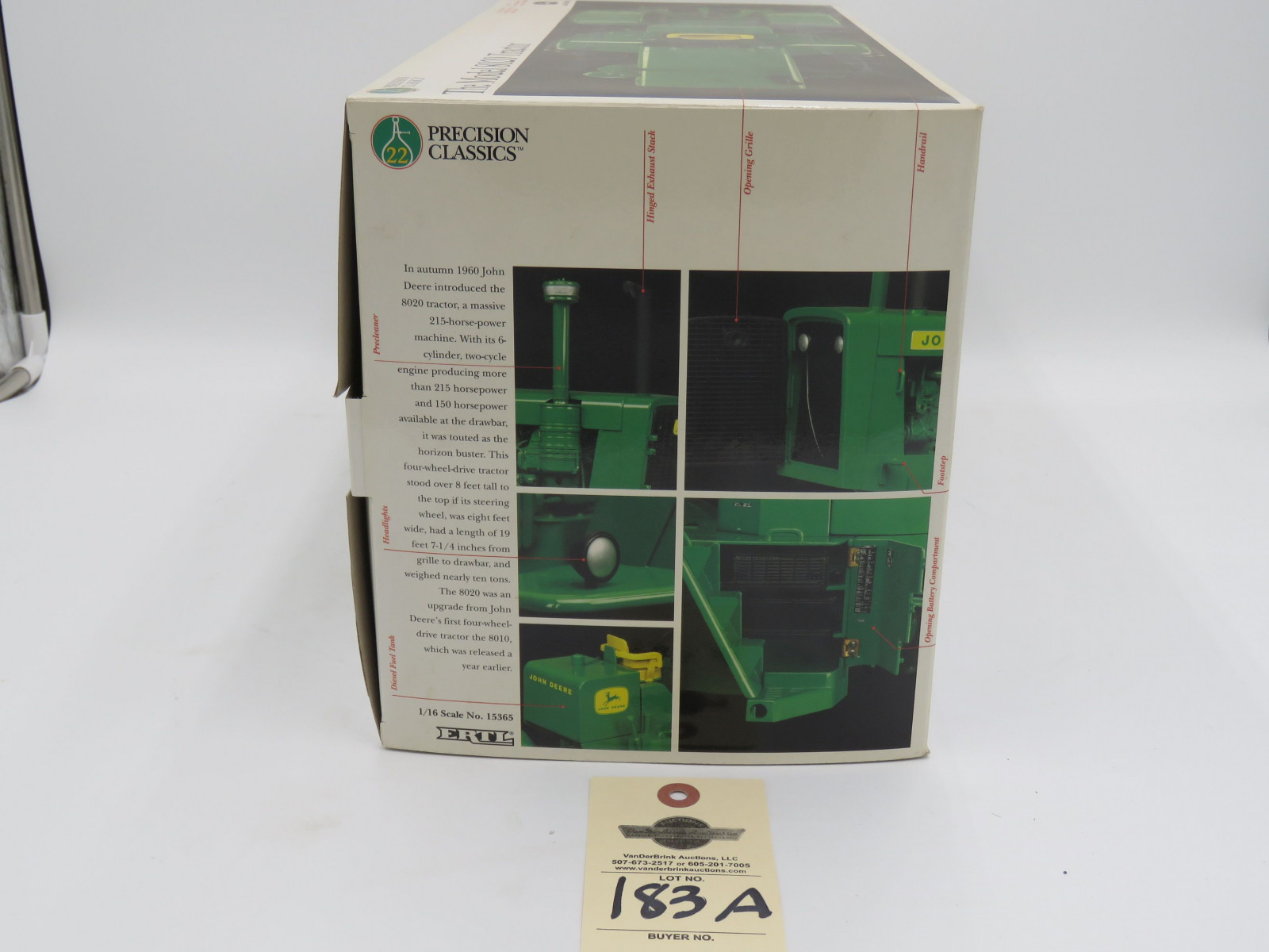 ERTL PRECISION CLASSICS 22 THE MODEL 8020 JD TRACTOR 1/16 SCALE NO.15365 NIB - Image 5