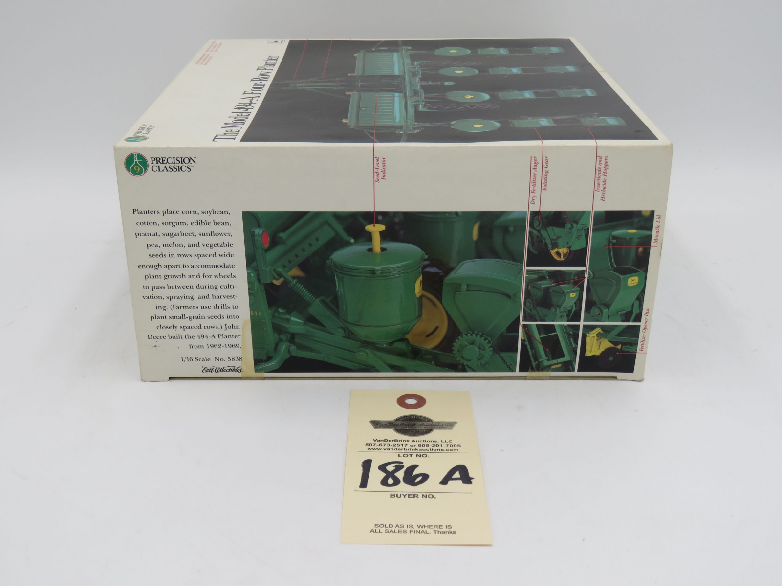 ERTL PRECISION CLASSICS 9 THE MODEL 494-A FOUR-ROW PLANTER JD NIB 1/16 SCALE - Image 5