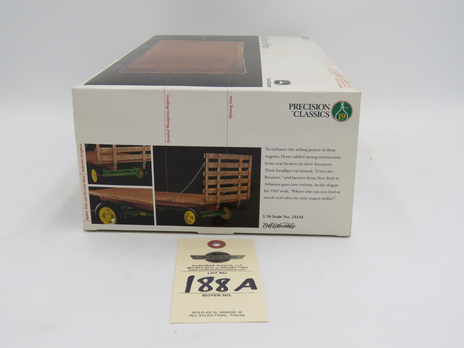 ERTL PRECISION CLASSICS THE JOHN DEERE HAY WAGON METAL DIECAST 1/16 SCALE NO NIB - Image 3