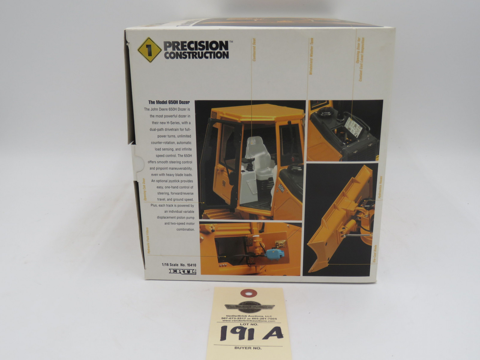 2002 ERTL PRECISION CONSTRUCTION 1 THE MODEL 650H DOZER METAL DIECAST 1/16 SCALE NIB - Image 5